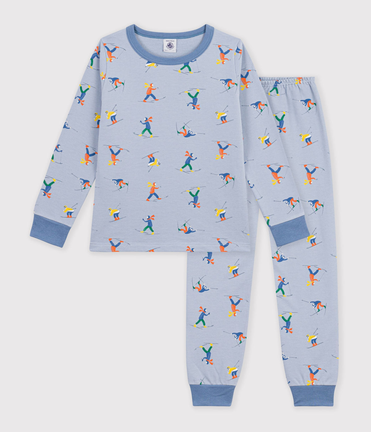 pyjama-enfant-en-molleton-imprimé-skieurs