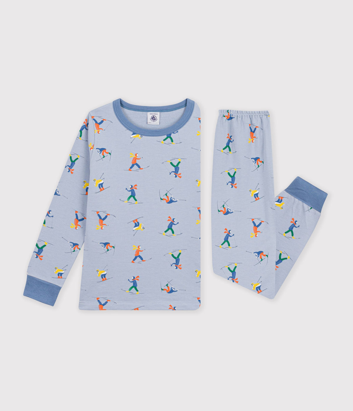 pyjama-enfant-en-molleton-imprimé-skieurs