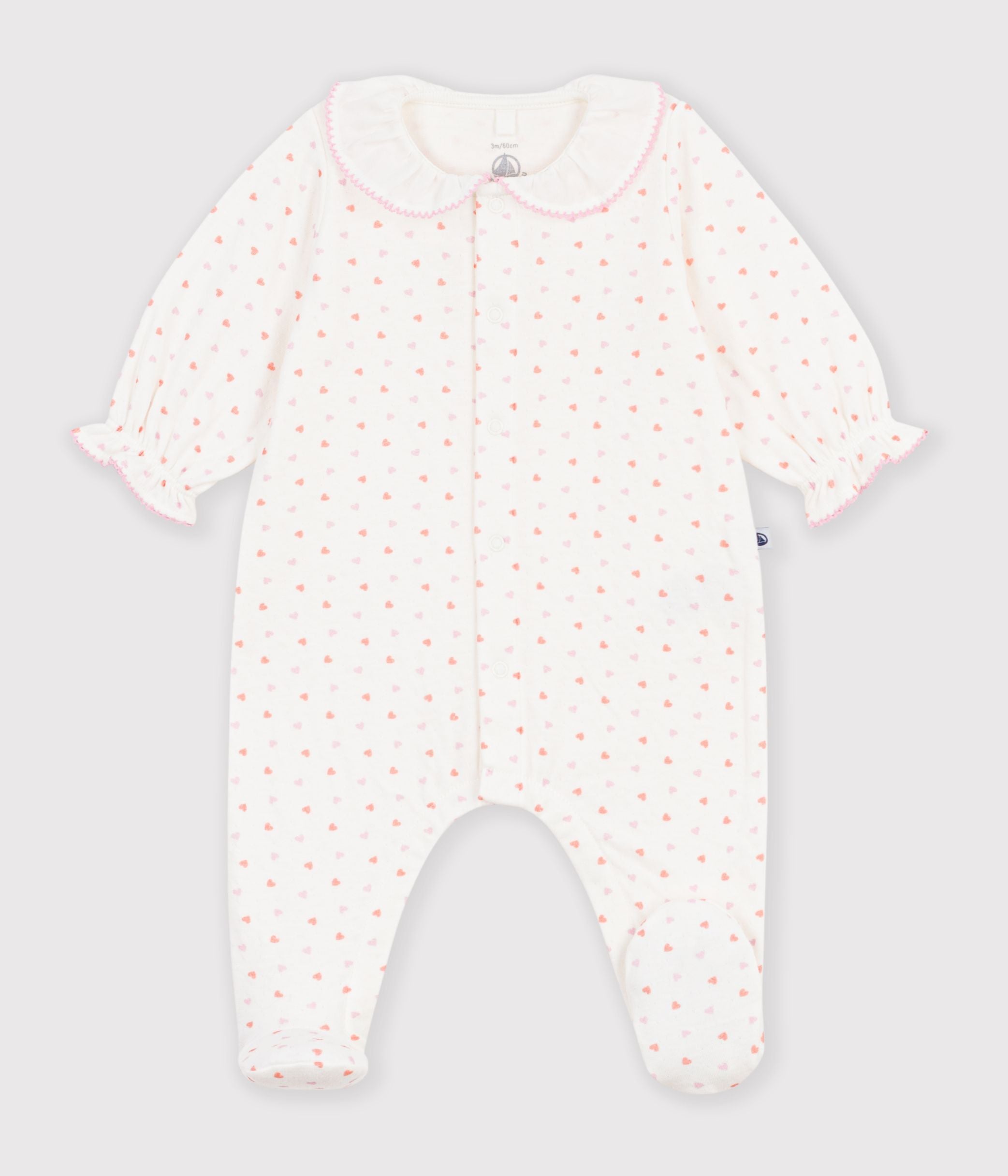 pyjama-bébé-en-tubique-imprimé-à-coeurs