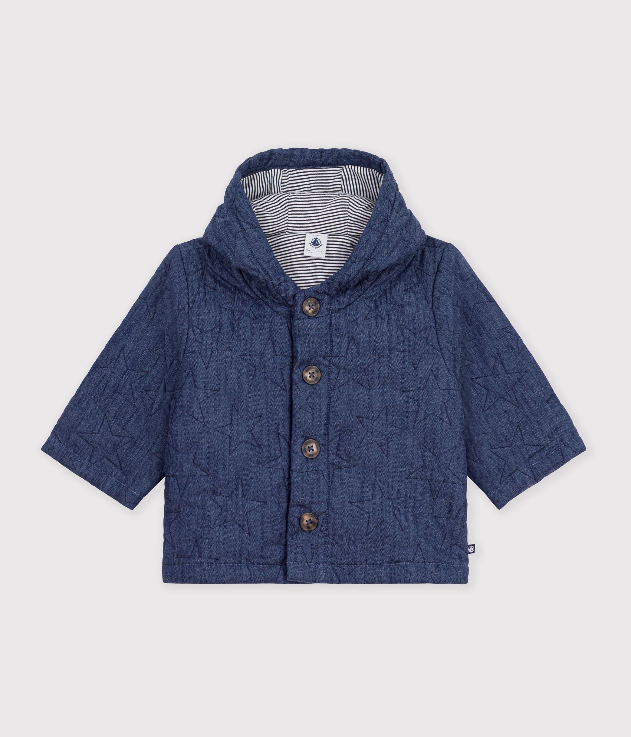 veste-bébé-en-denim-matelassé-brodé-étoiles