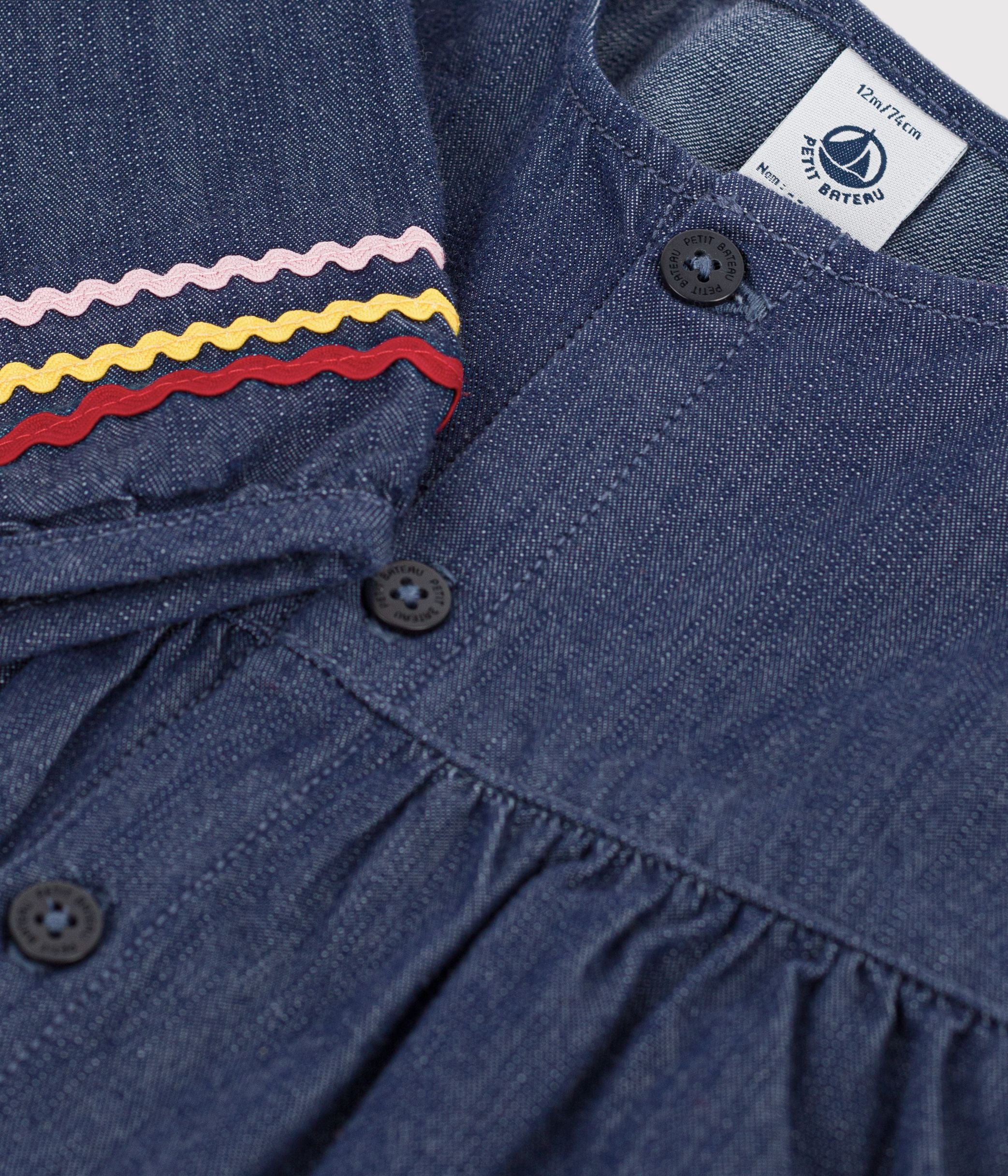 robe-bébé-en-denim-manches-longues