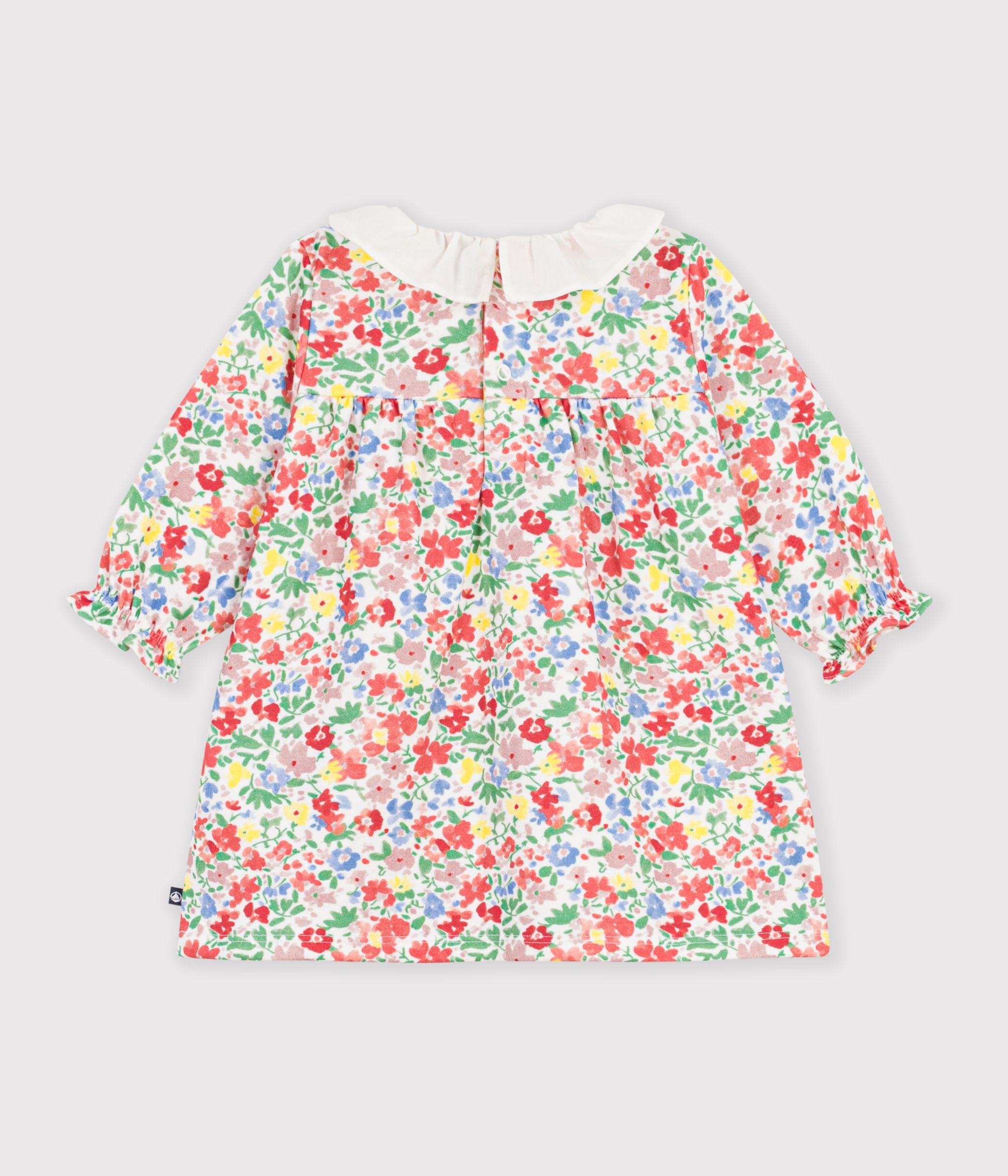 robe-bébé-en-coton-manches-longues-imprimée-à-fleurs