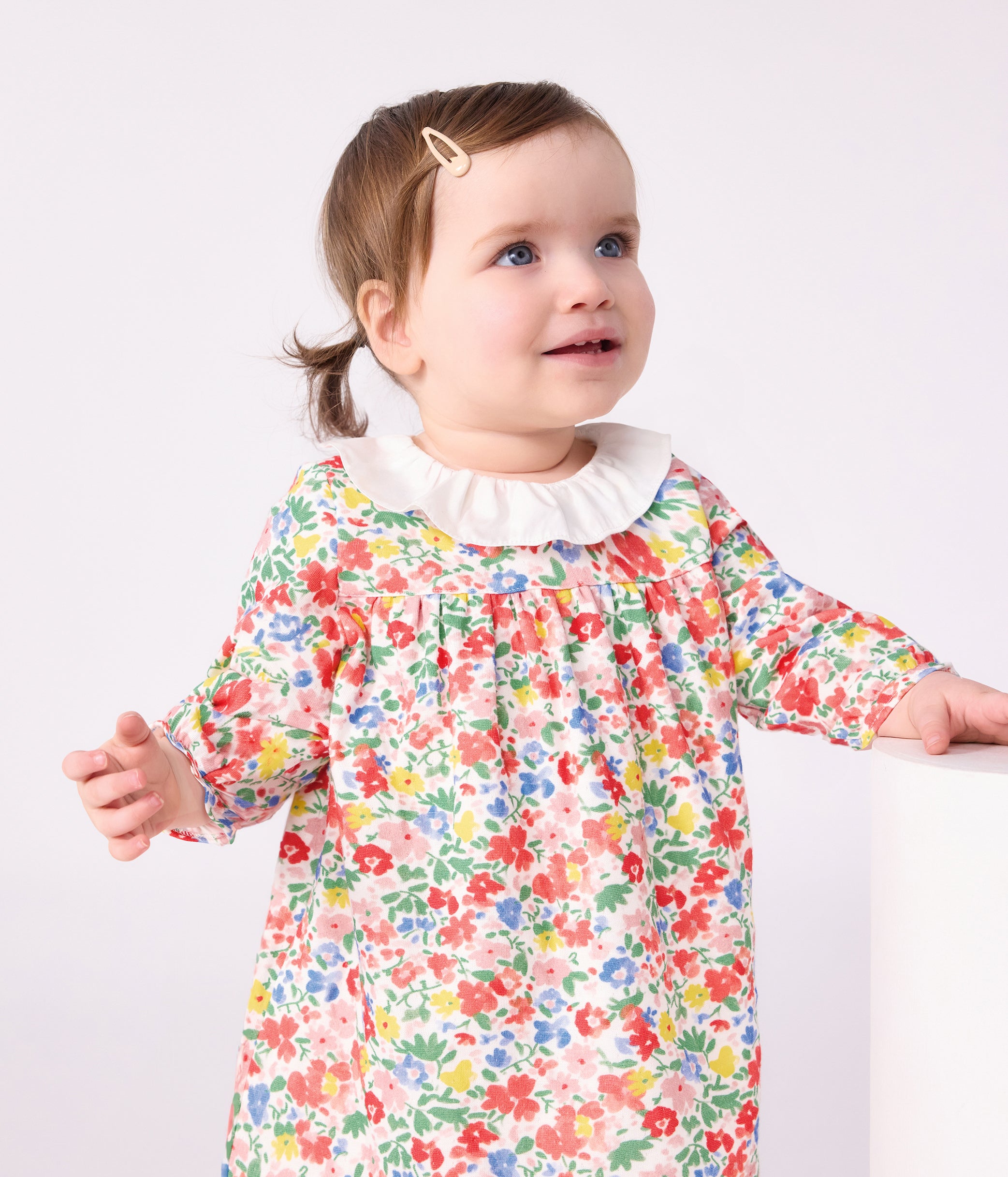 robe-bébé-en-coton-manches-longues-imprimée-à-fleurs