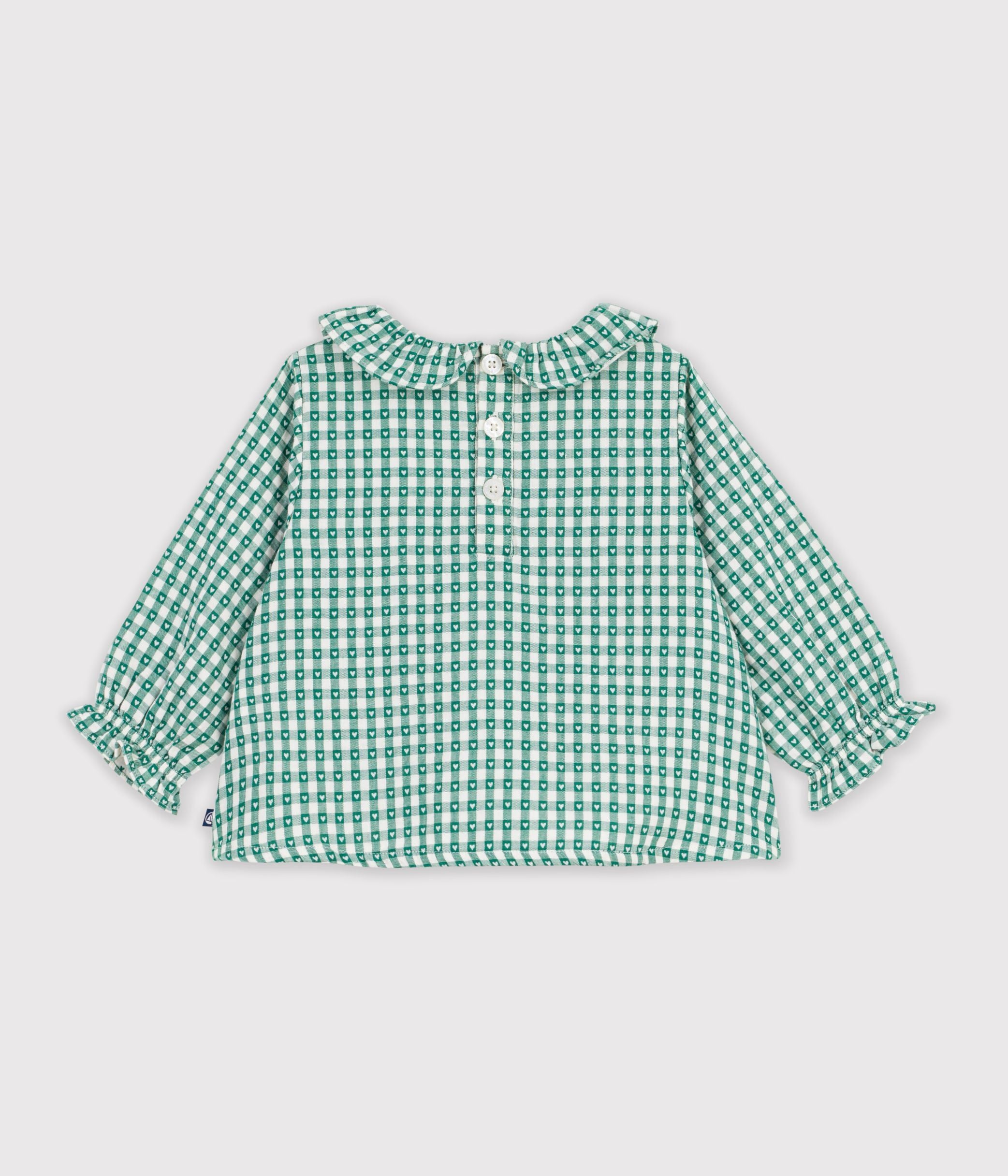blouse-bébé-en-coton-manches-longues-imprimée-vichy-coeurs