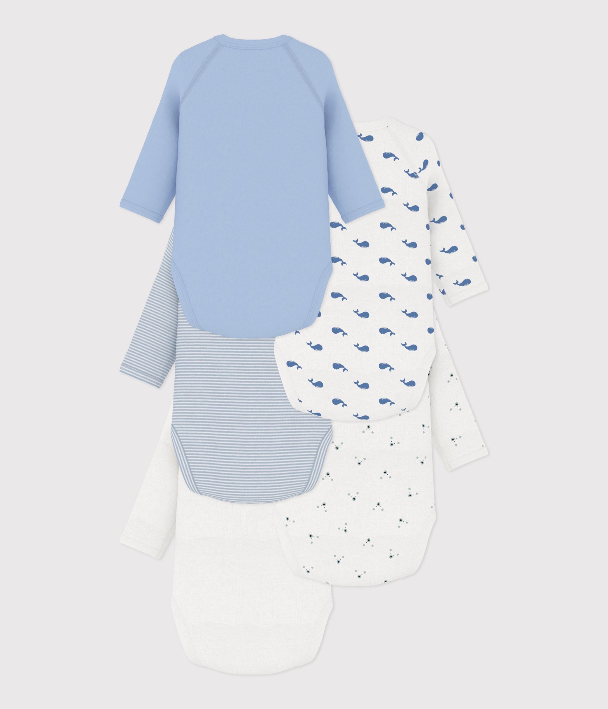 lot-de-bodies-croisés-manches-longues-en-coton-imprimé-bébé