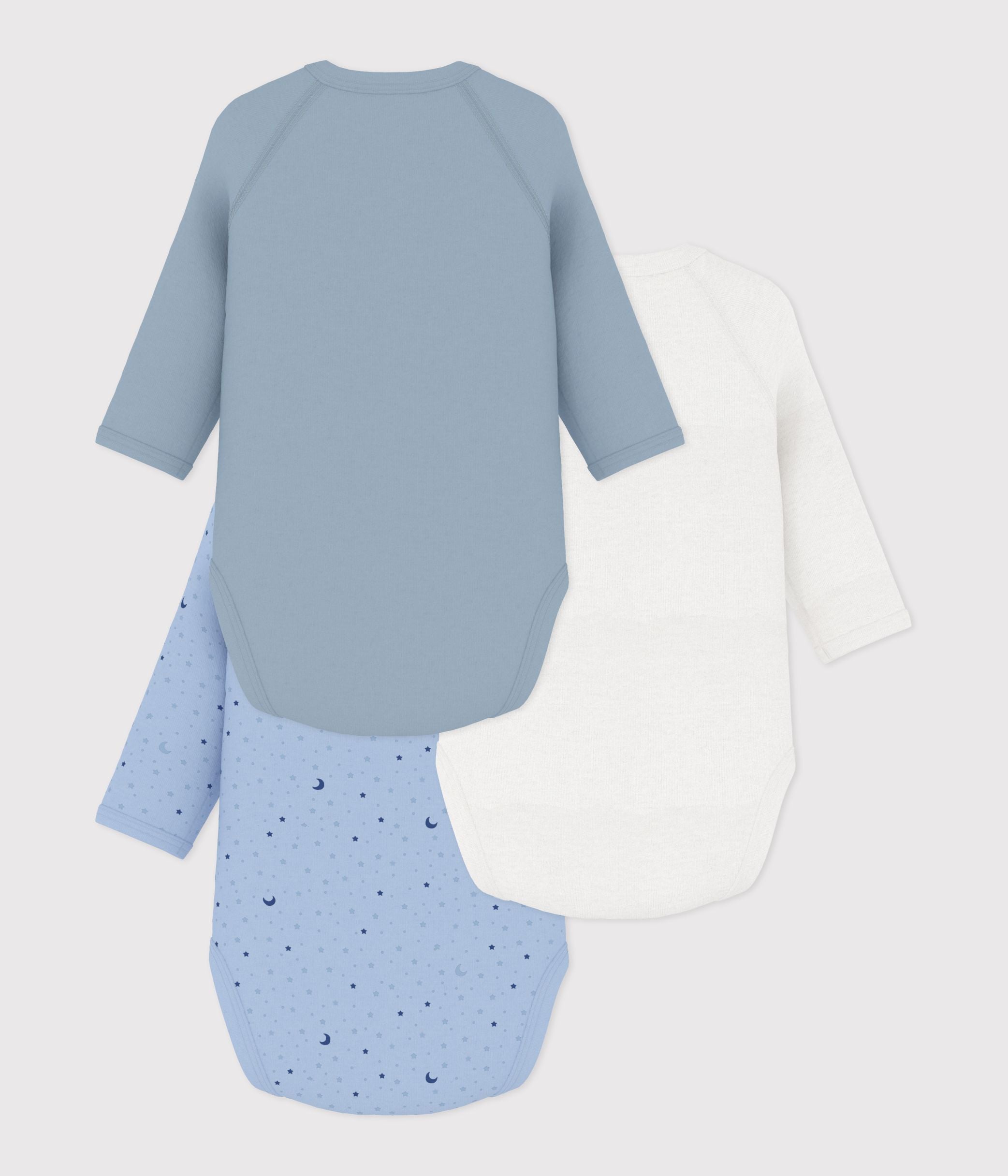 lot-de-bodies-croisés-manches-longues-en-coton-imprimé-bébé