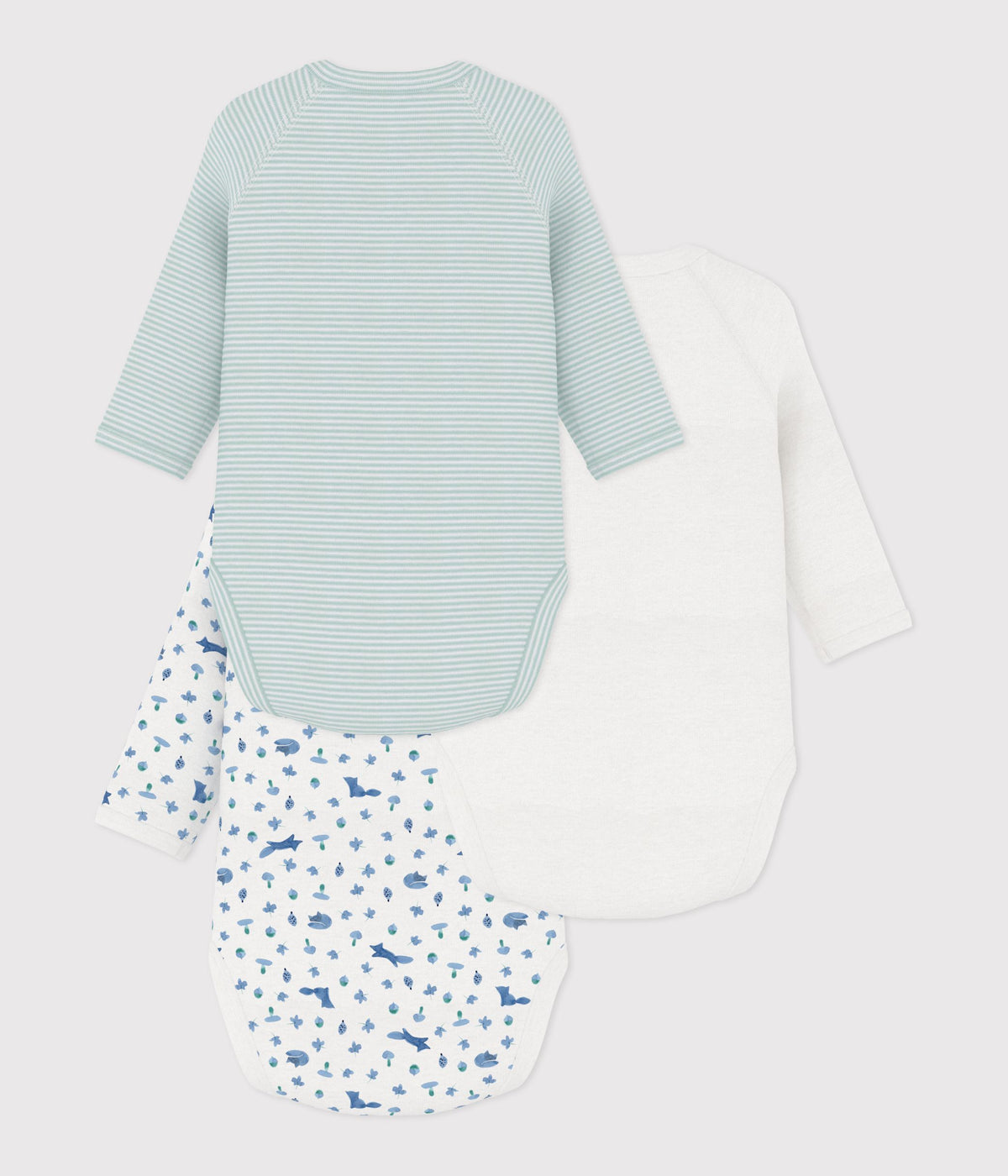 lot-de-bodies-croisés-manches-longues-en-coton-imprimé-bébé