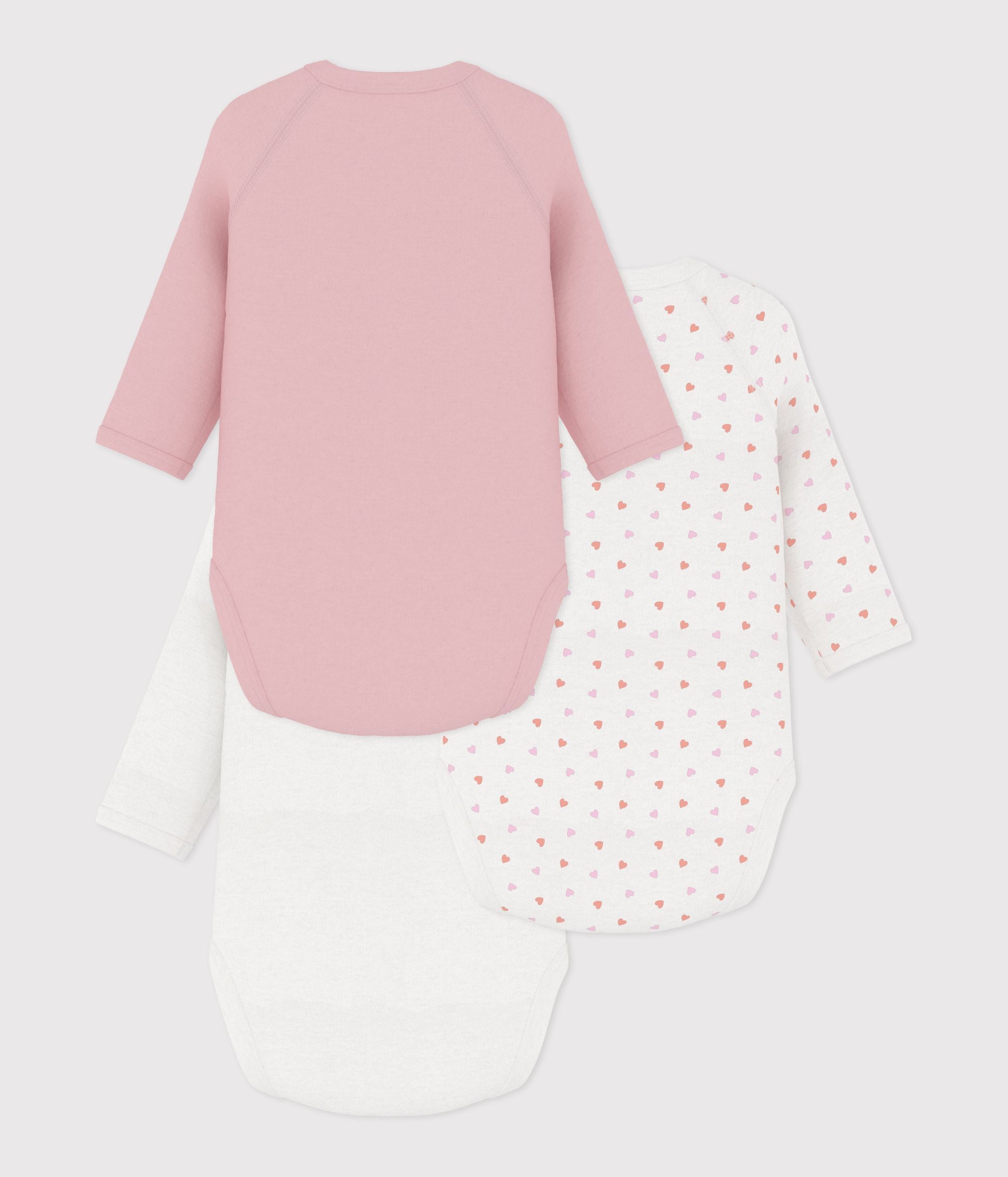 lot-de-bodies-croisés-manches-longues-en-coton-imprimé-bébé
