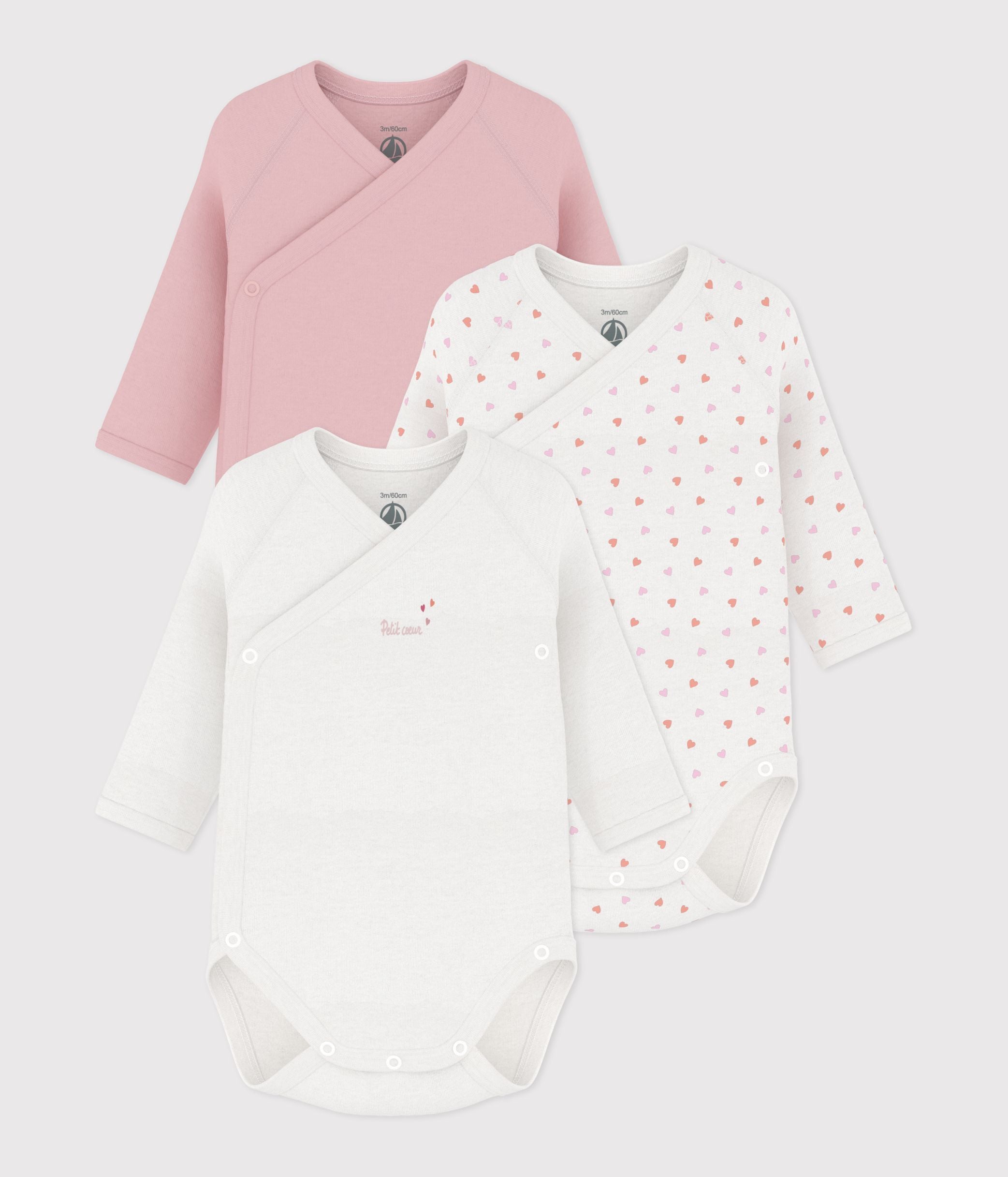 lot-de-bodies-croisés-manches-longues-en-coton-imprimé-bébé