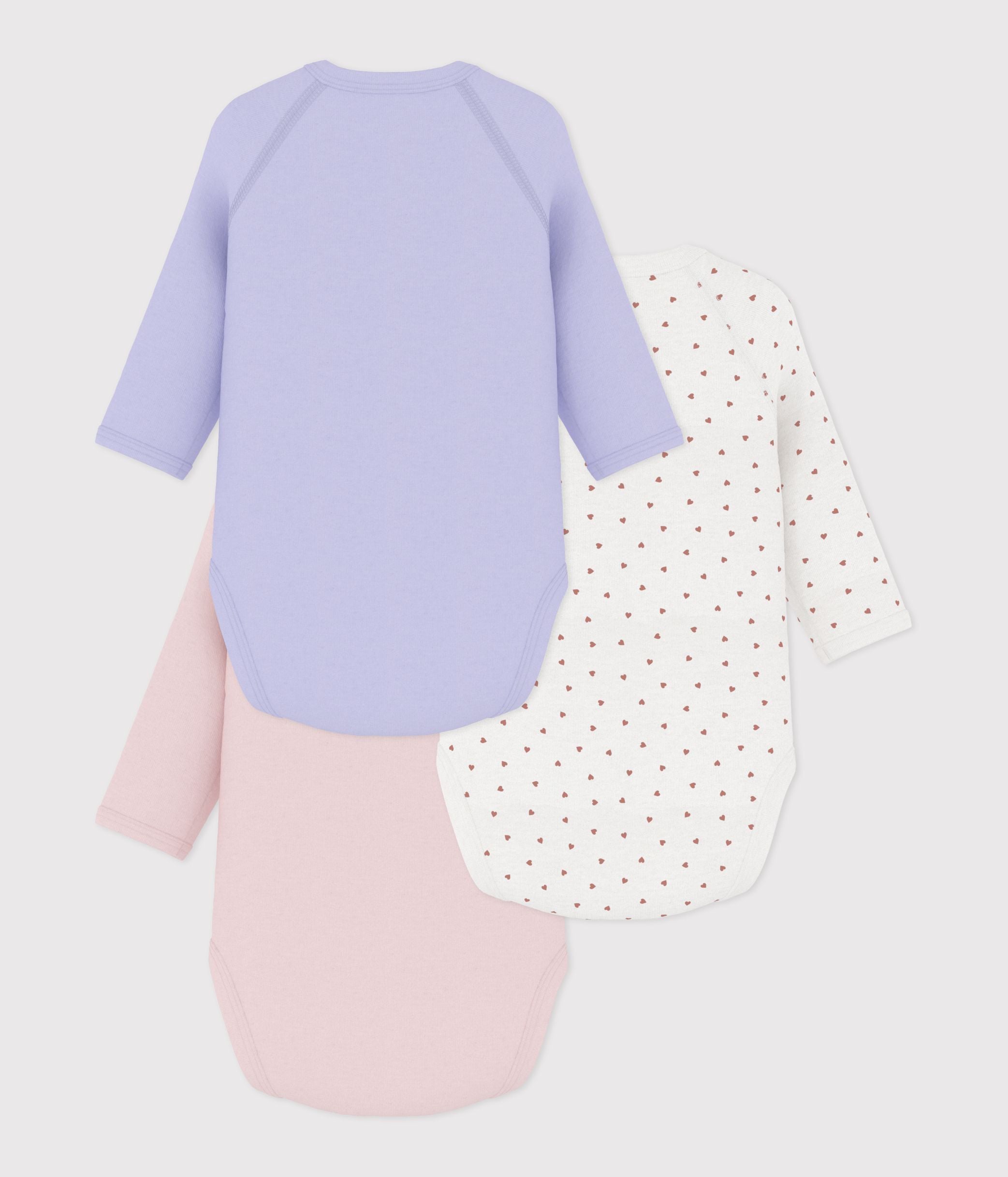 lot-de-bodies-croisés-manches-longues-en-coton-imprimé-bébé