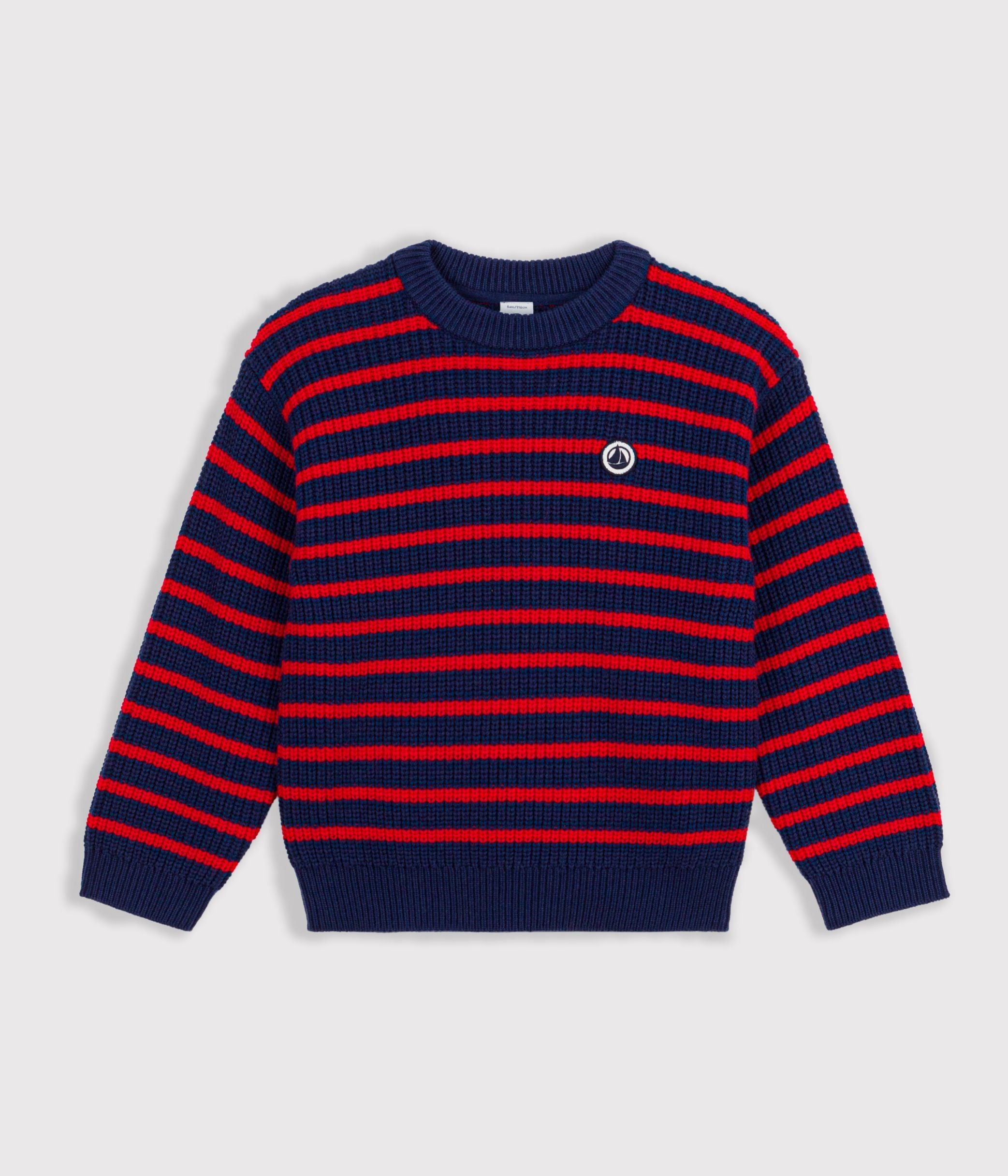 pull-enfant-en-laine-et-coton-à-rayures