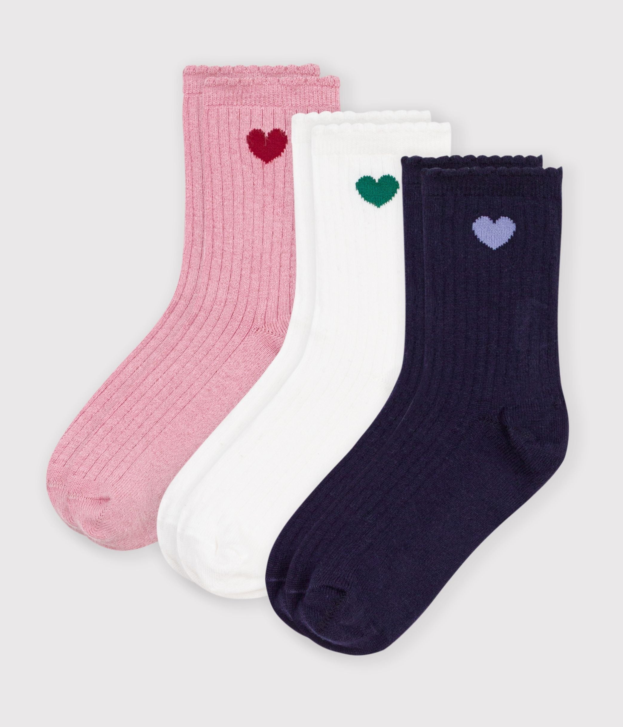 3-paires-de-chaussettes-enfant-en-coton-motif-coeur