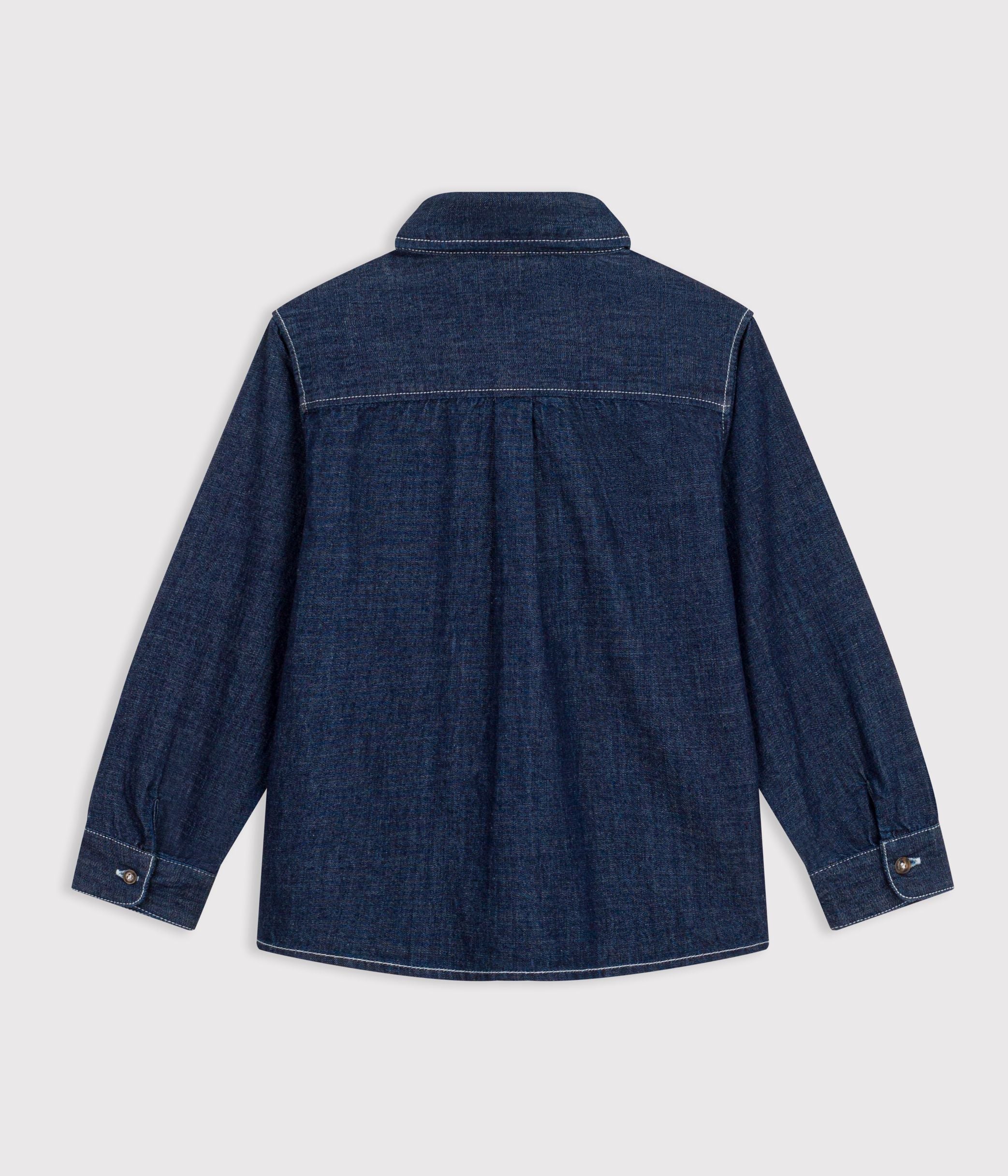 chemise-enfant-en-denim-uni