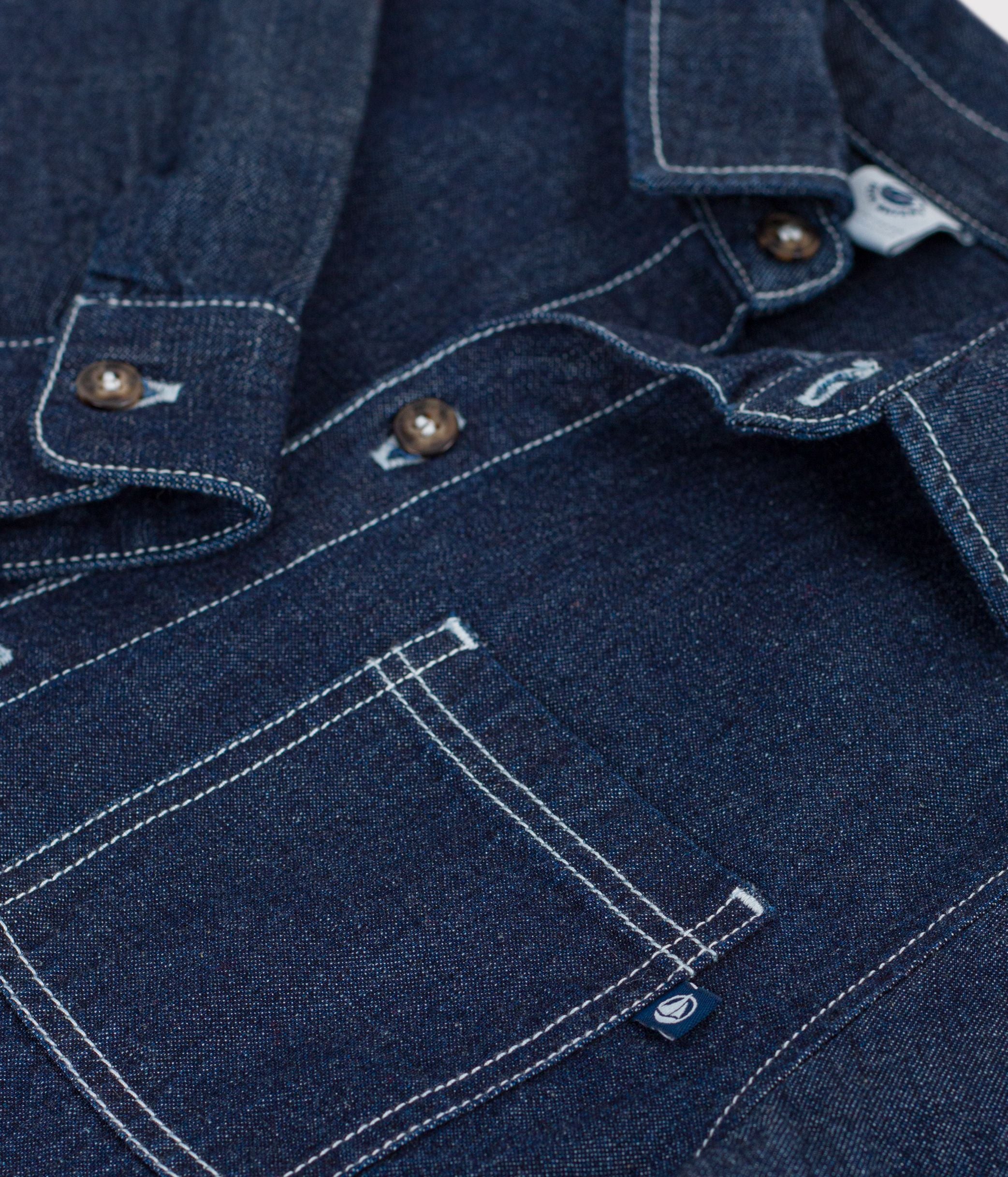 chemise-enfant-en-denim-uni