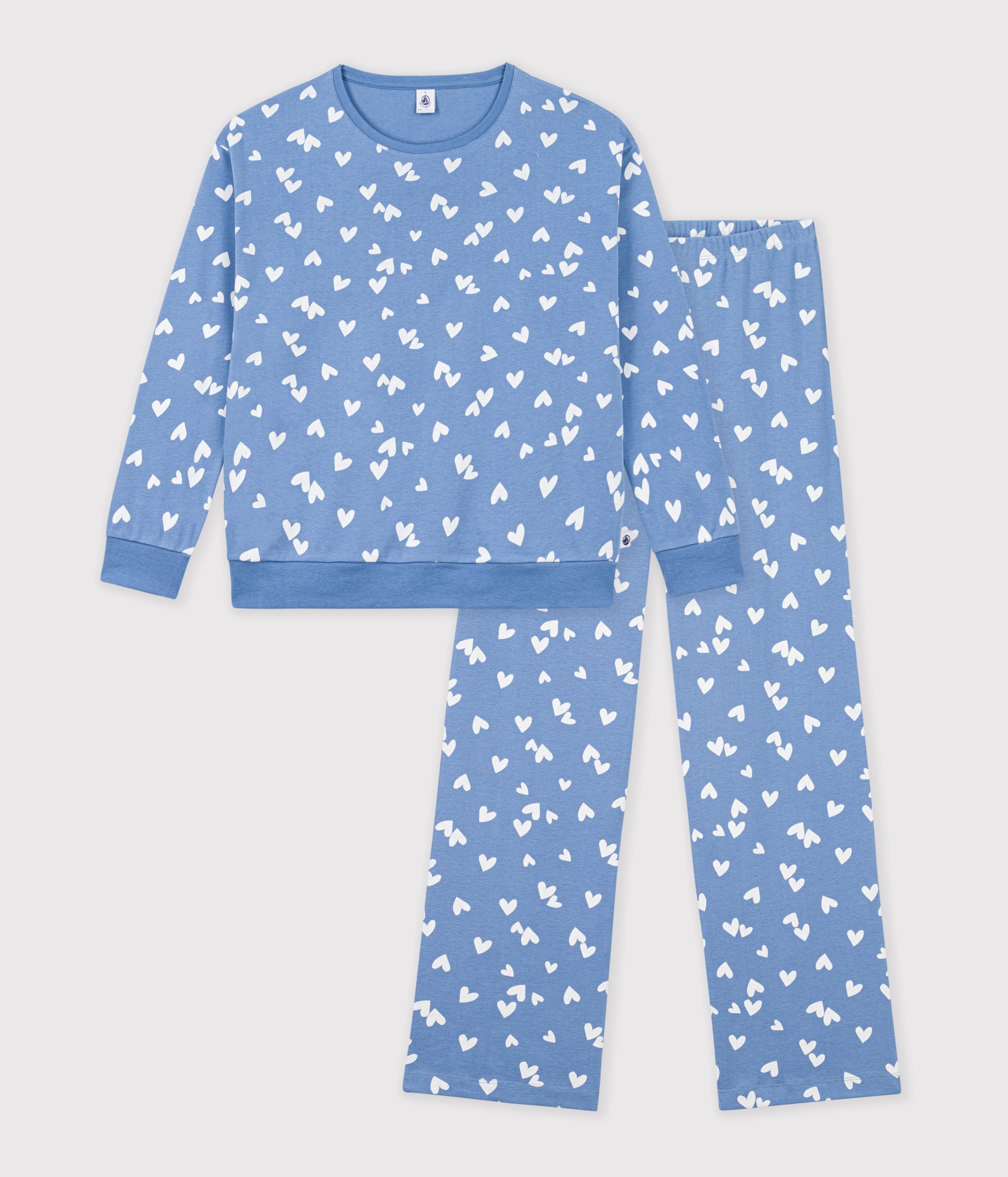 pyjama-femme-en-coton-imprimé-coeurs