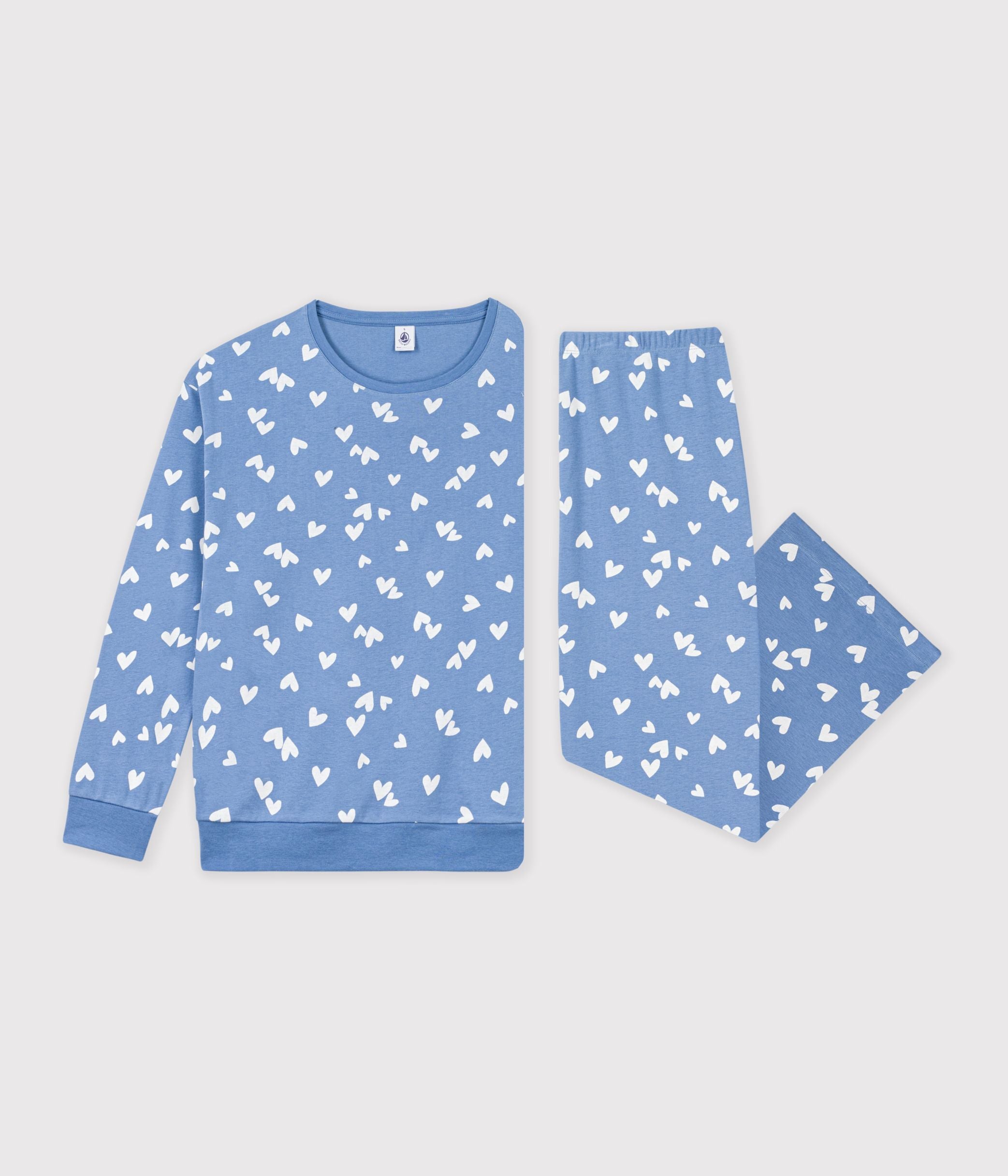pyjama-femme-en-coton-imprimé-coeurs