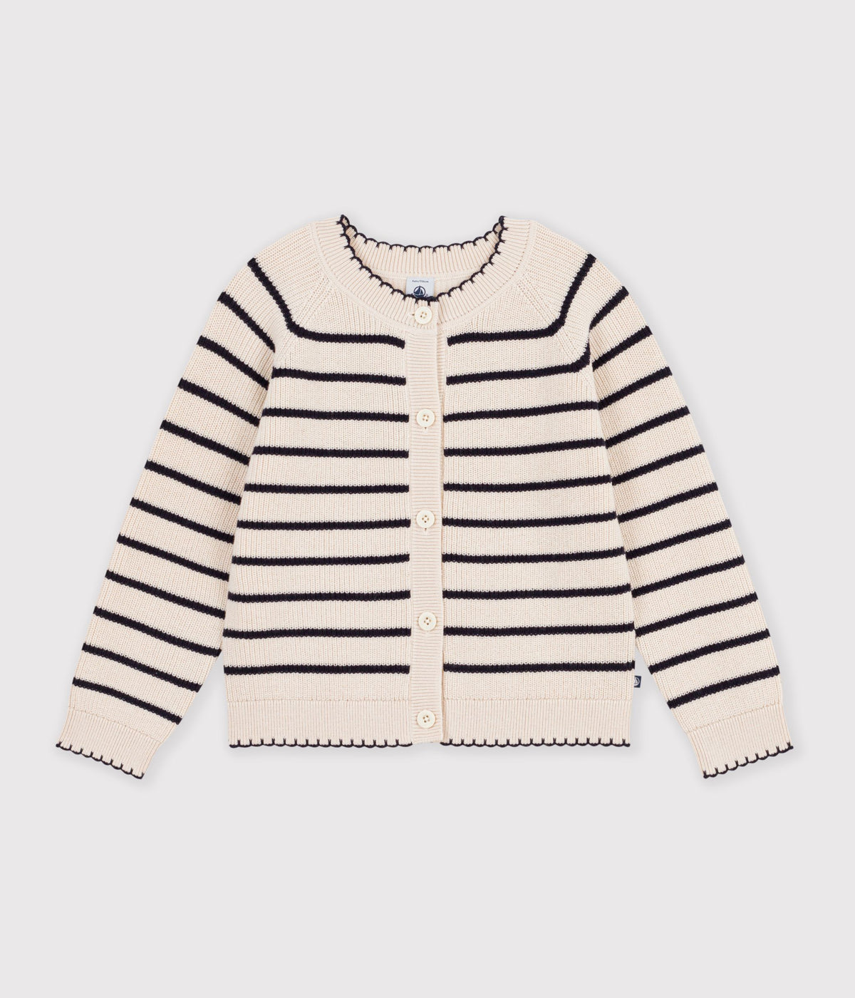 cardigan-enfant-en-laine-et-coton-à-rayures