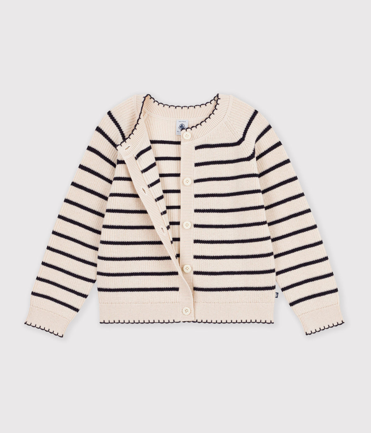 cardigan-enfant-en-laine-et-coton-à-rayures