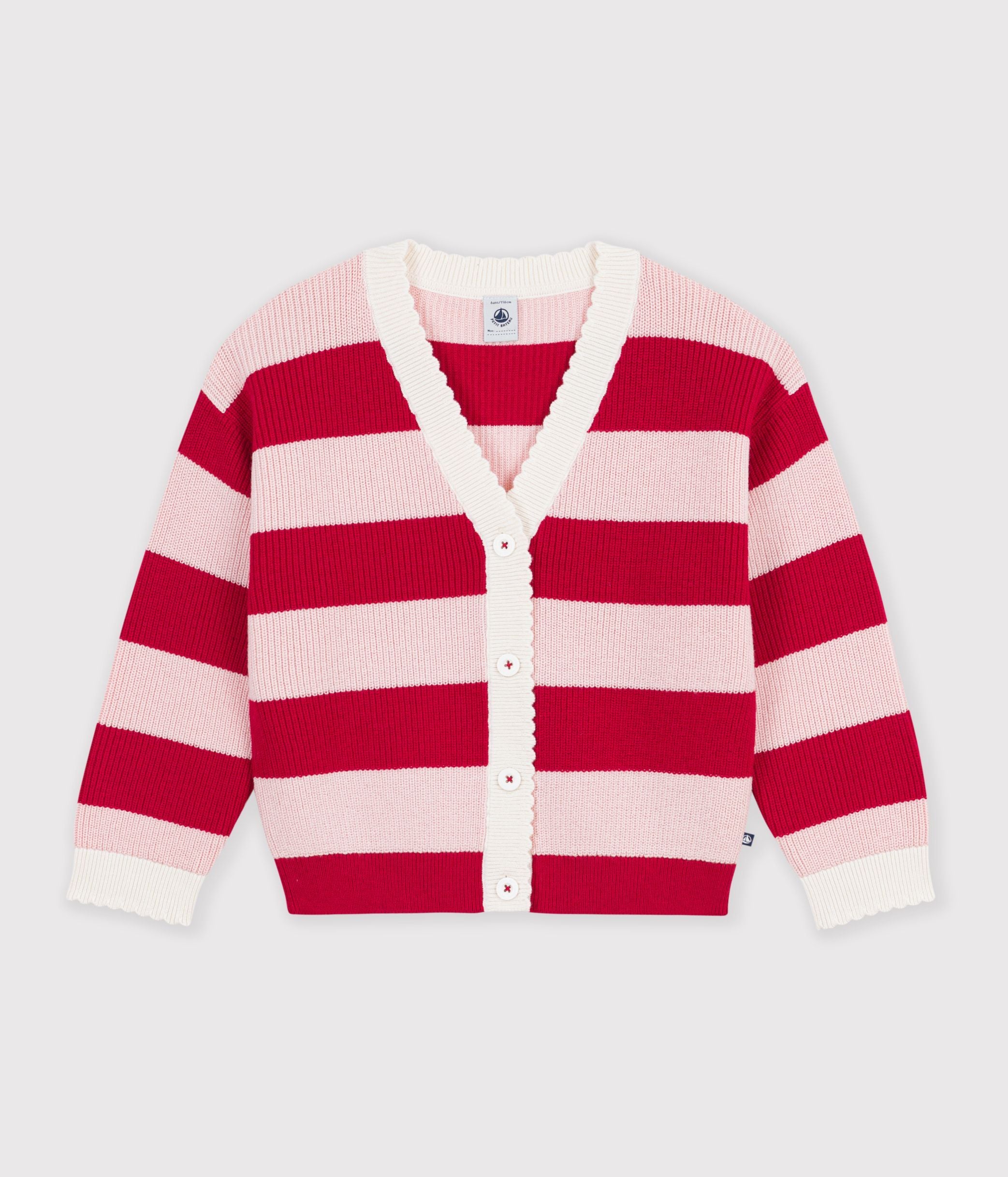 cardigan-enfant-en-laine-et-coton-à-rayures