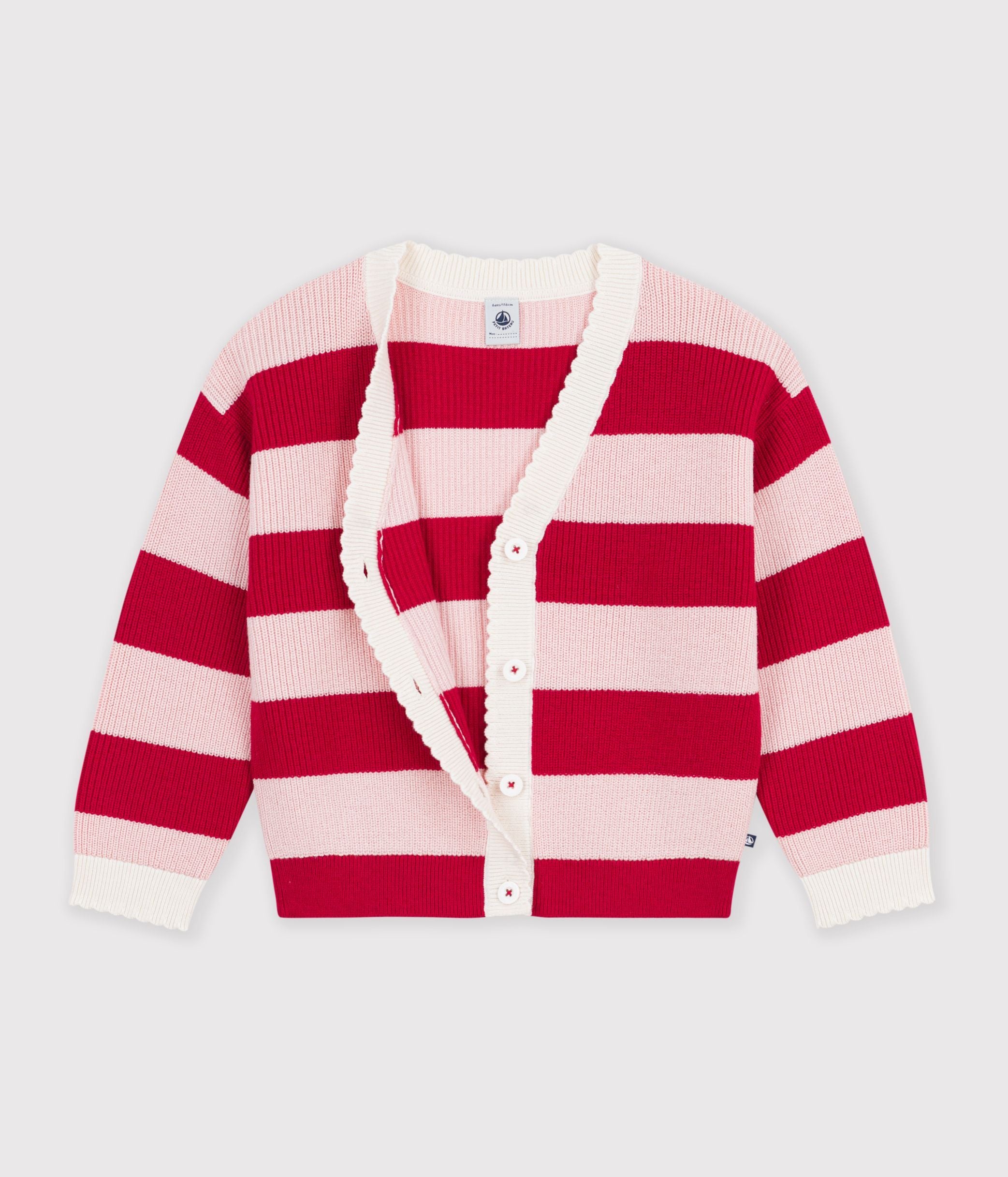 cardigan-enfant-en-laine-et-coton-à-rayures