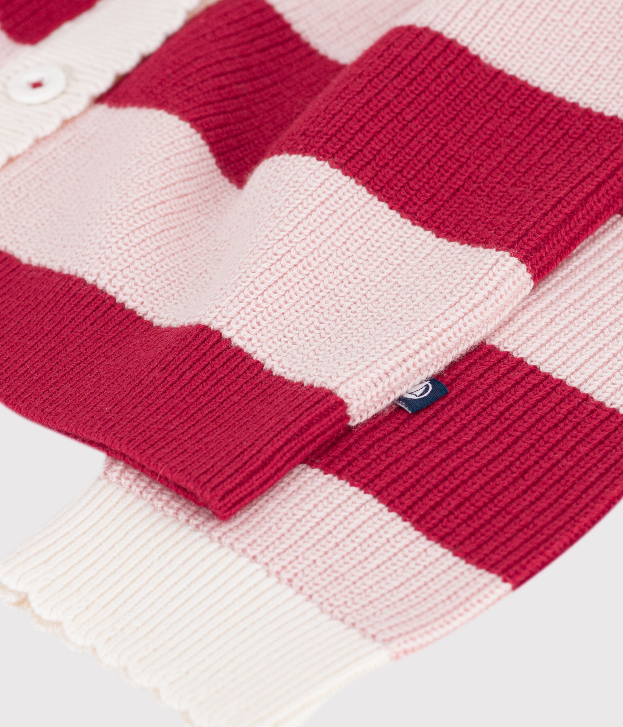 cardigan-enfant-en-laine-et-coton-à-rayures