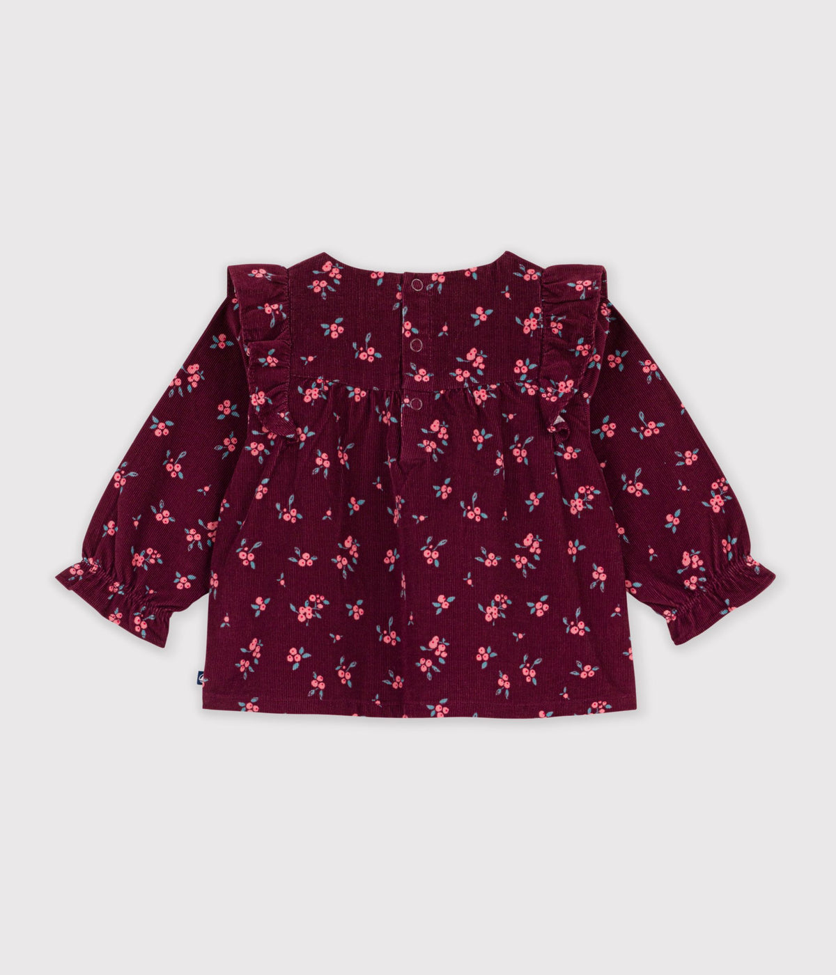 blouse-bébé-en-velours-manches-longues-imprimée-fleurs