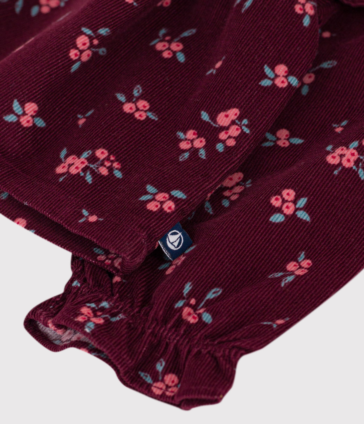 blouse-bébé-en-velours-manches-longues-imprimée-fleurs
