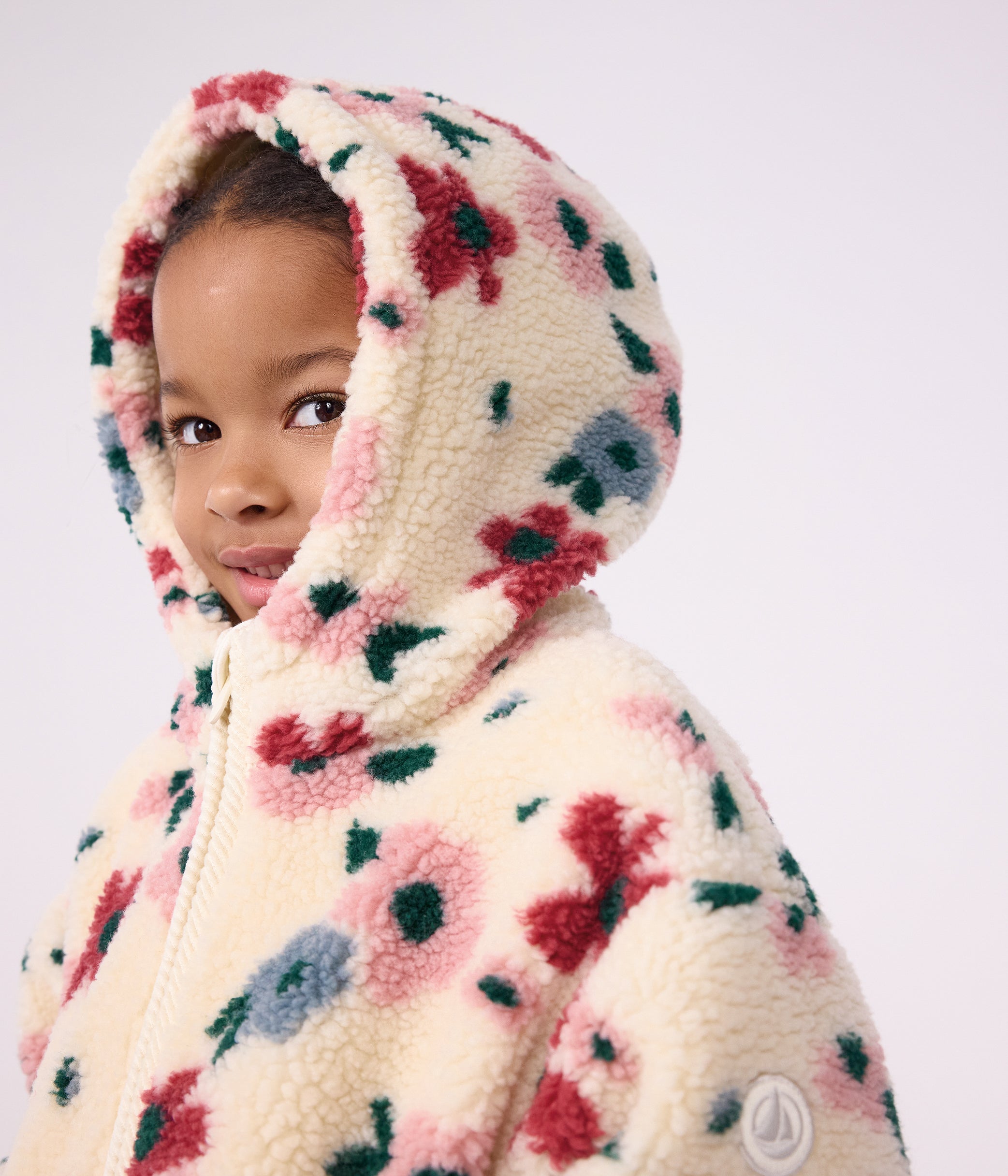 veste-à-capuche-enfant-en-sherpa-à-fleurs