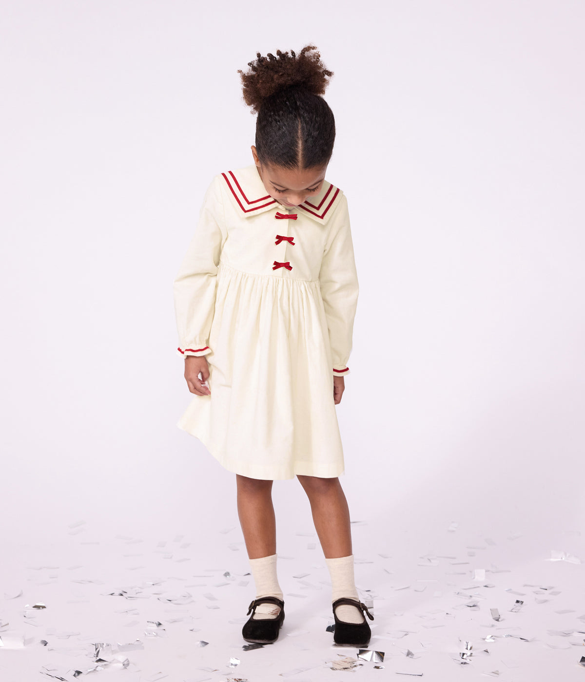 robe-enfant-en-velours-manches-longue-unie