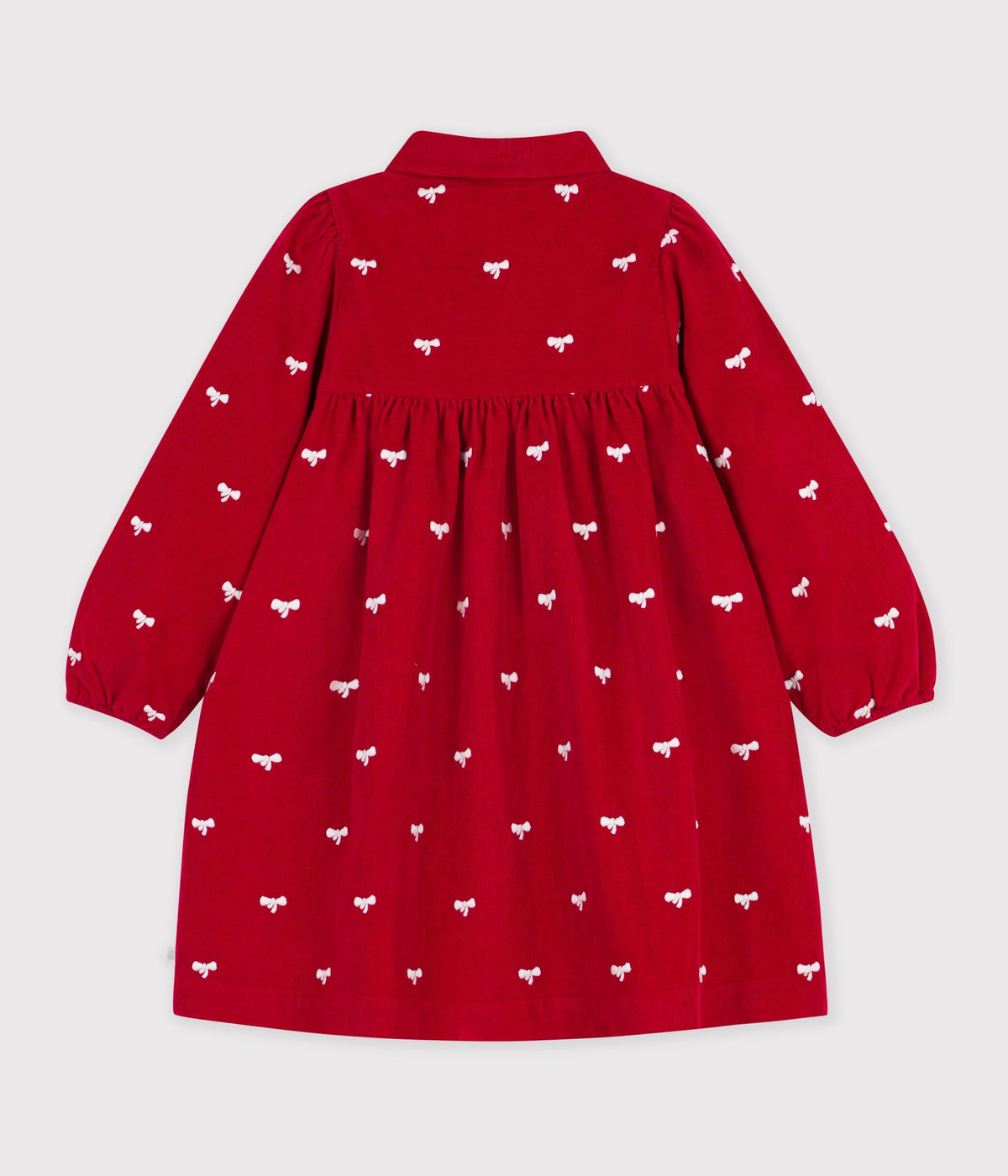 robe-enfant-en-velours-manches-longue-imprimée-noeuds