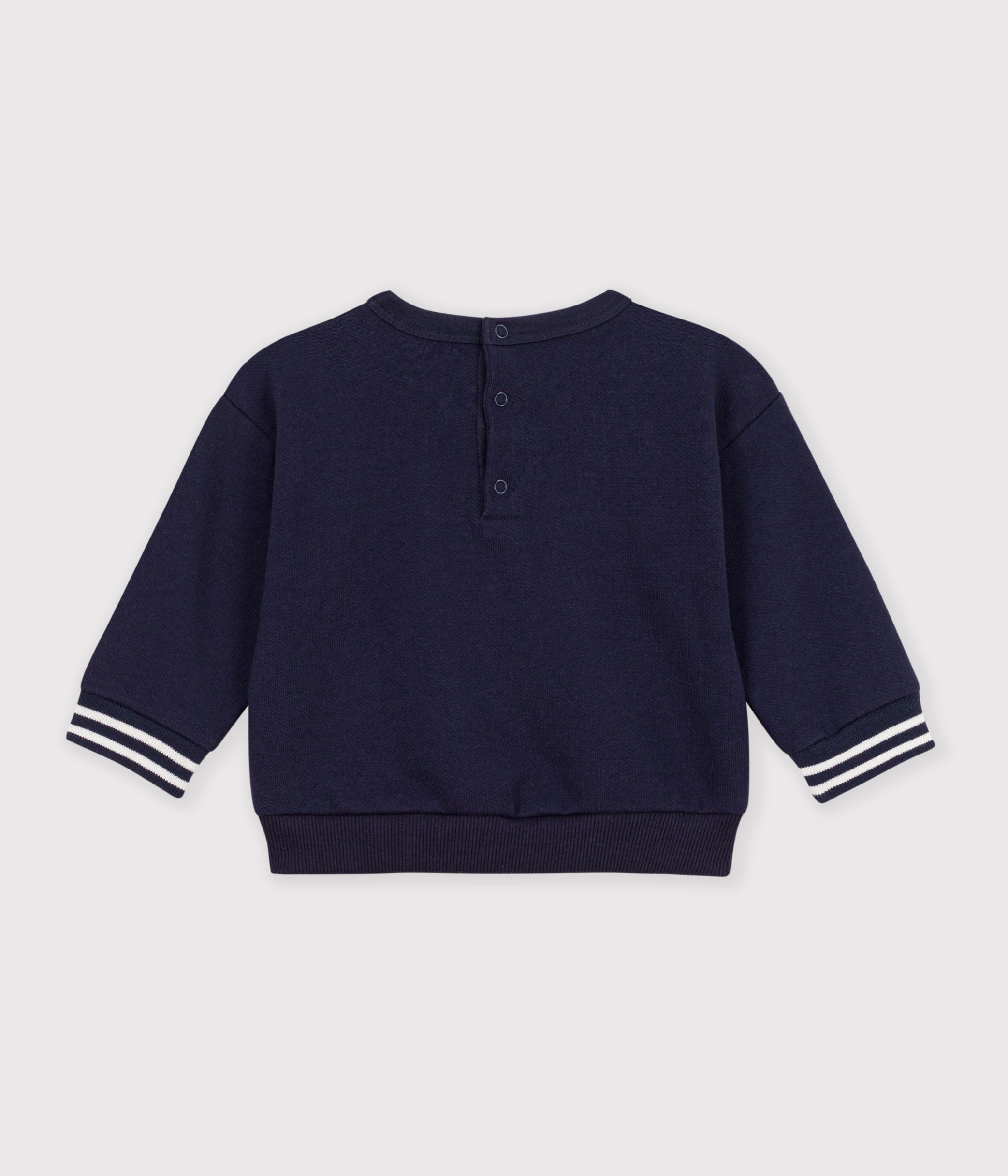 sweatshirt-bébé-en-coton-uni-et-son-badge