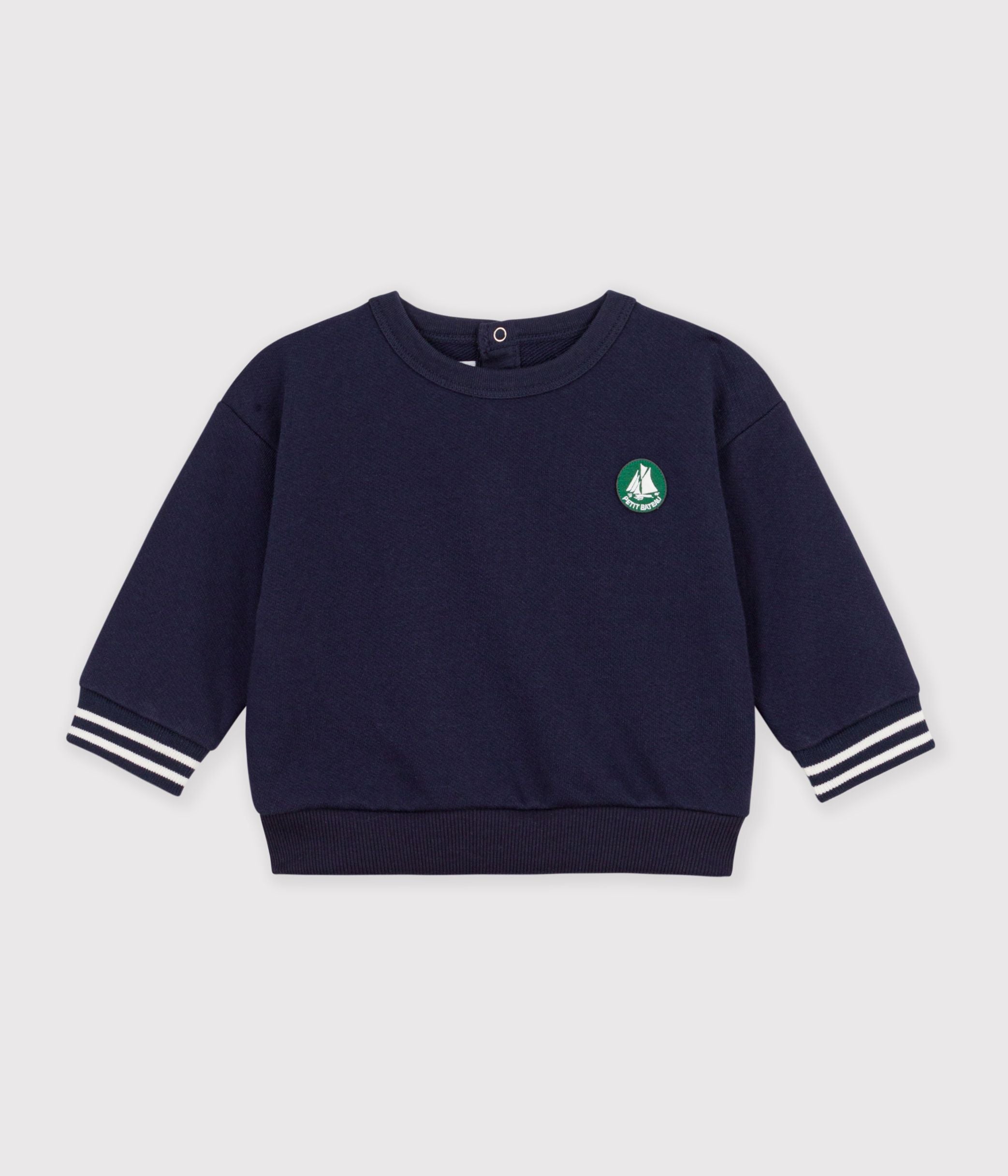sweatshirt-bébé-en-coton-uni-et-son-badge