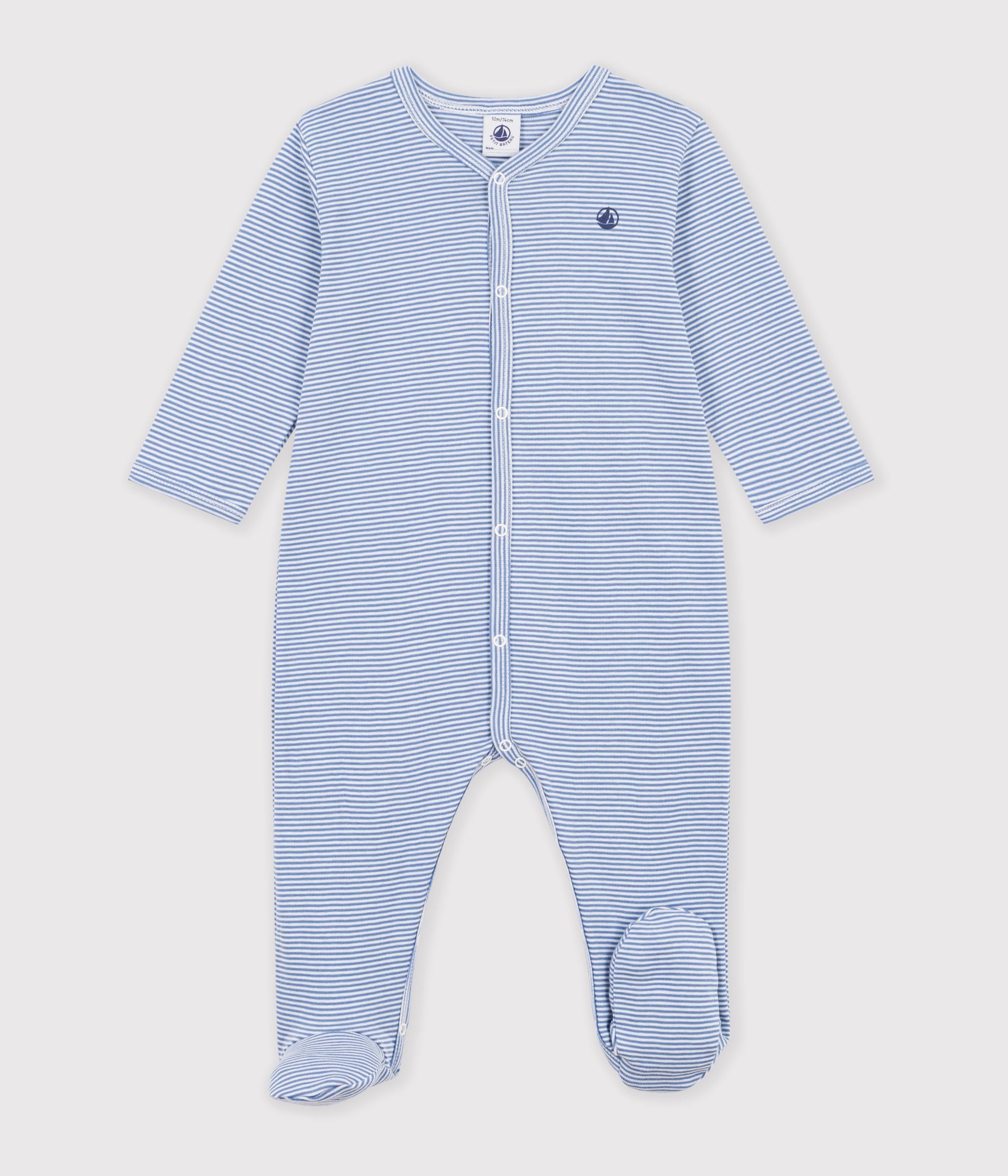 pyjama-bébé-en-coton-à-rayures-milleraies