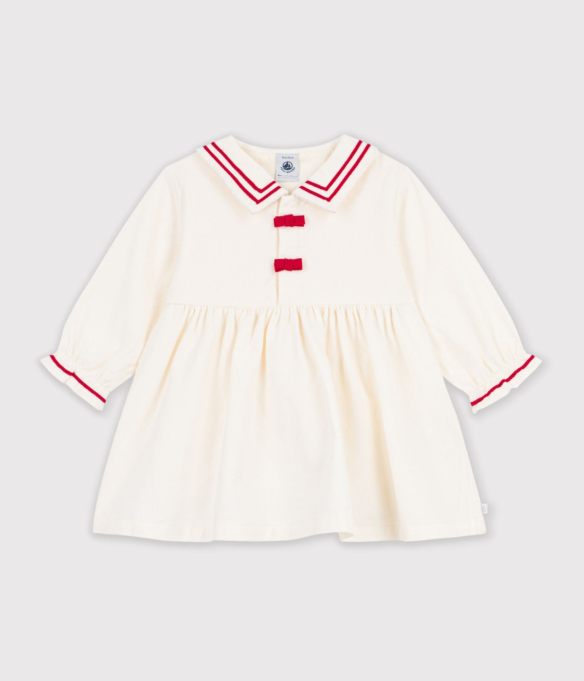 robe-bébé-en-velours-manches-longues-unie