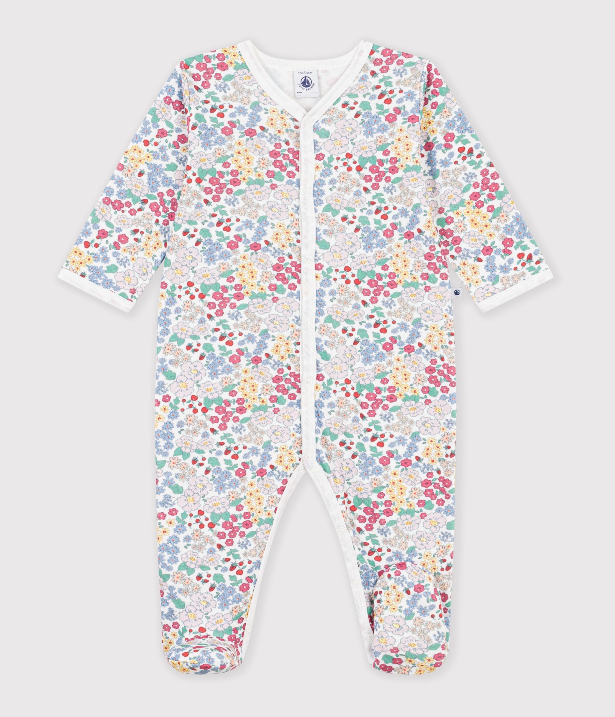 pyjama-bébé-en-tubique-imprimé-à-fleurs