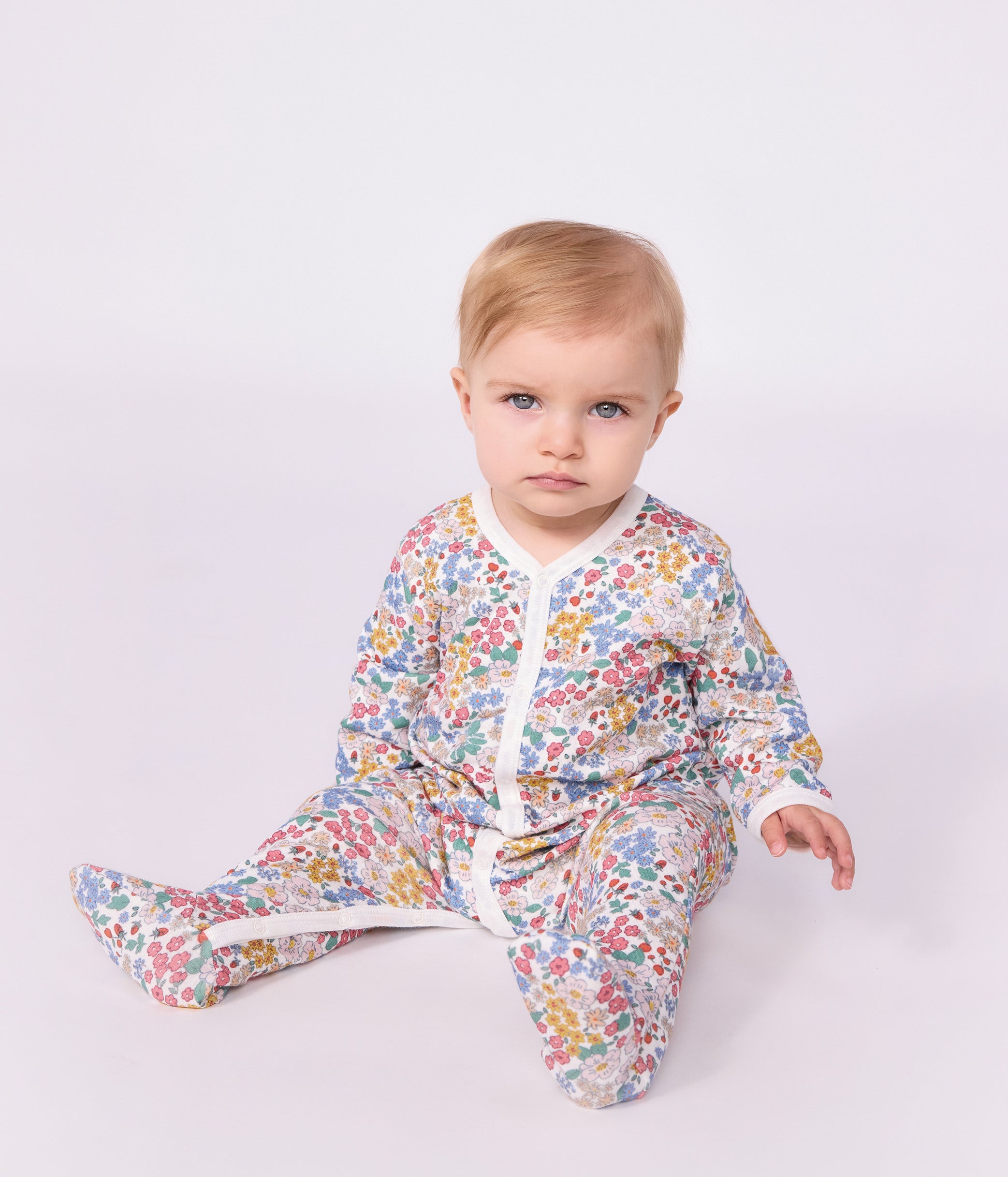 pyjama-bébé-en-tubique-imprimé-à-fleurs