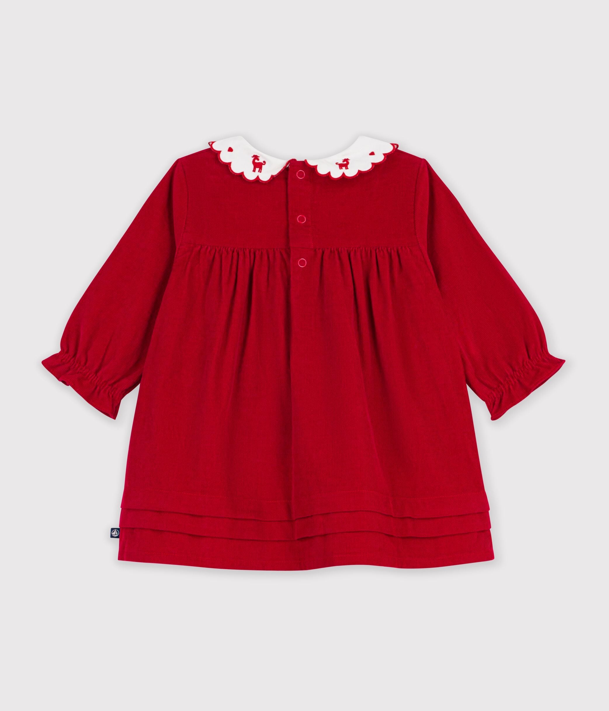 robe-bébé-en-velours-manches-longues-et-col-brodé