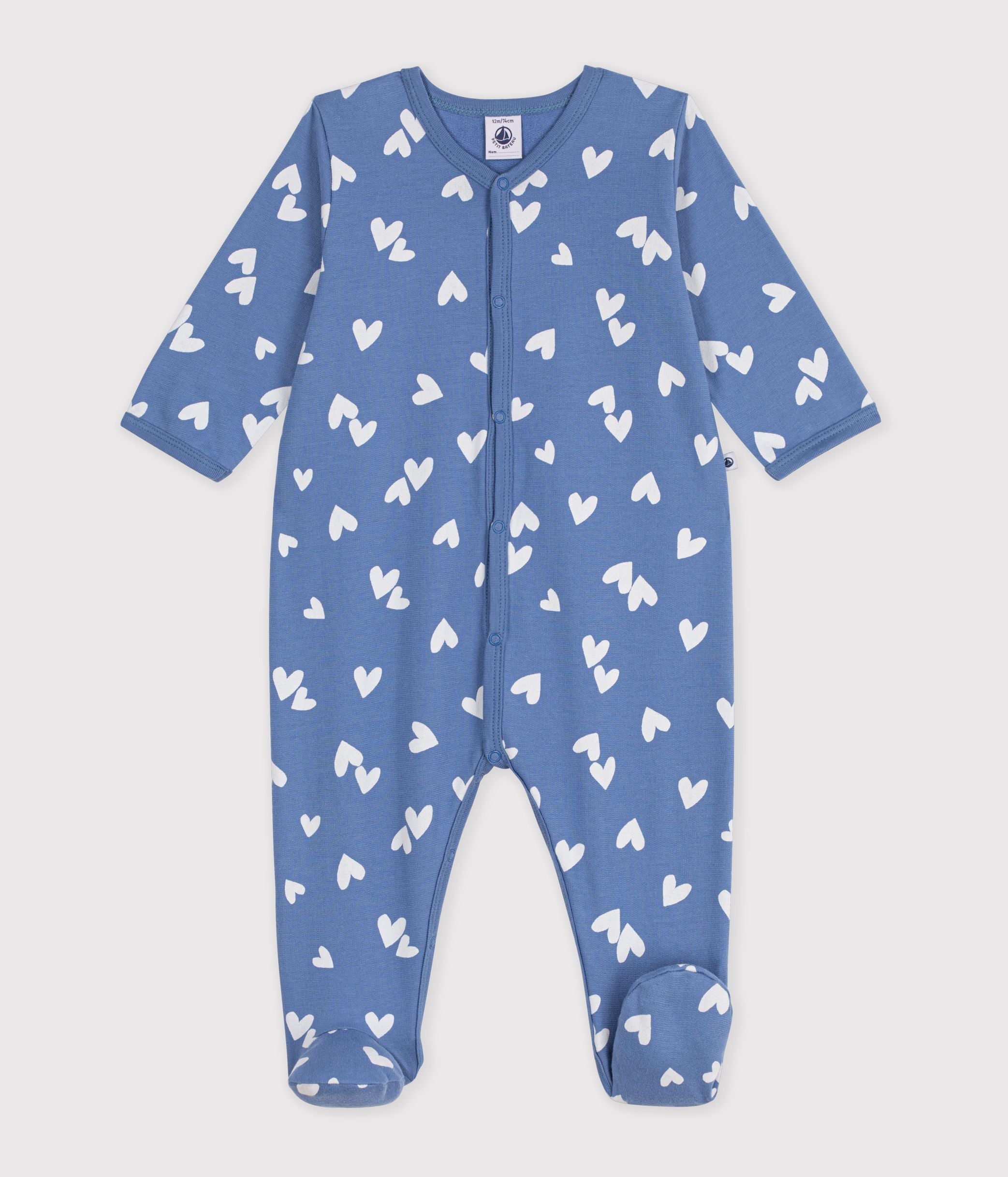 pyjama-bébé-en-molleton-imprimé-coeurs