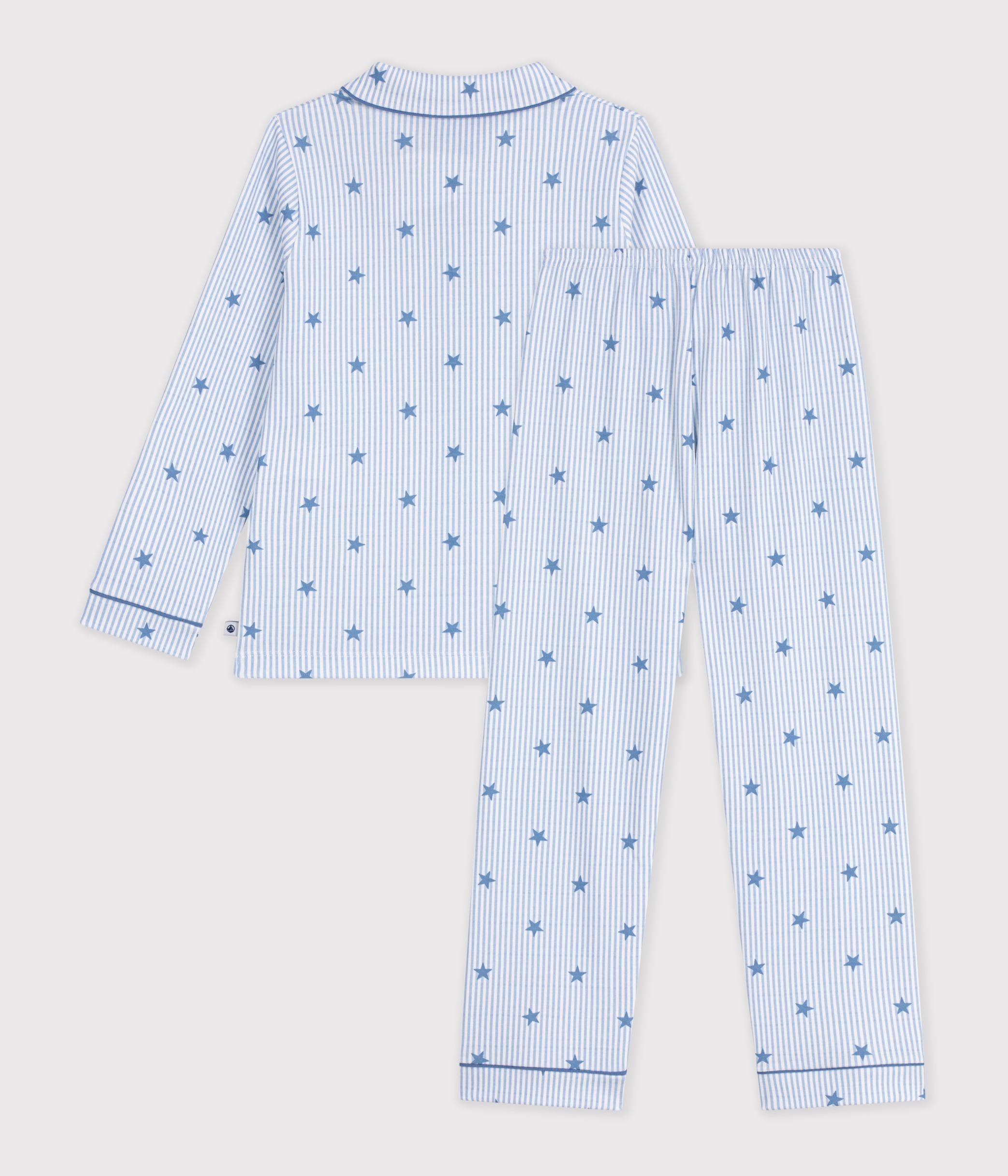 pyjama-boutonné-enfant-en-coton-imprimé-étoiles