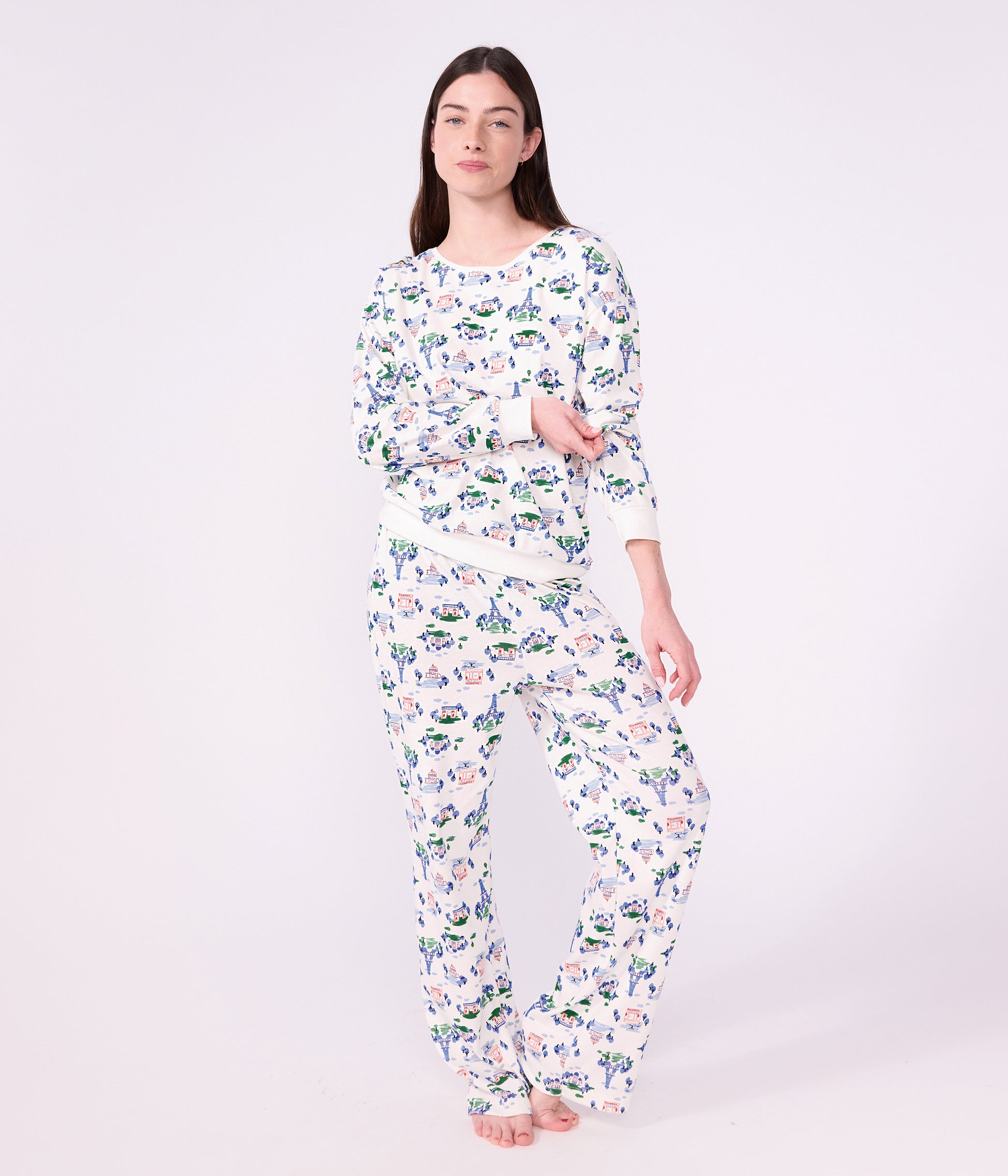 pyjama-femme-en-coton-imprimé-paris
