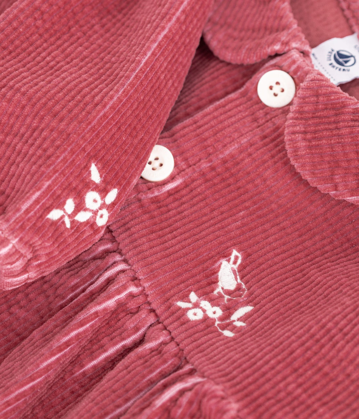 robe-bébé-en-velours-manches-longues-unie