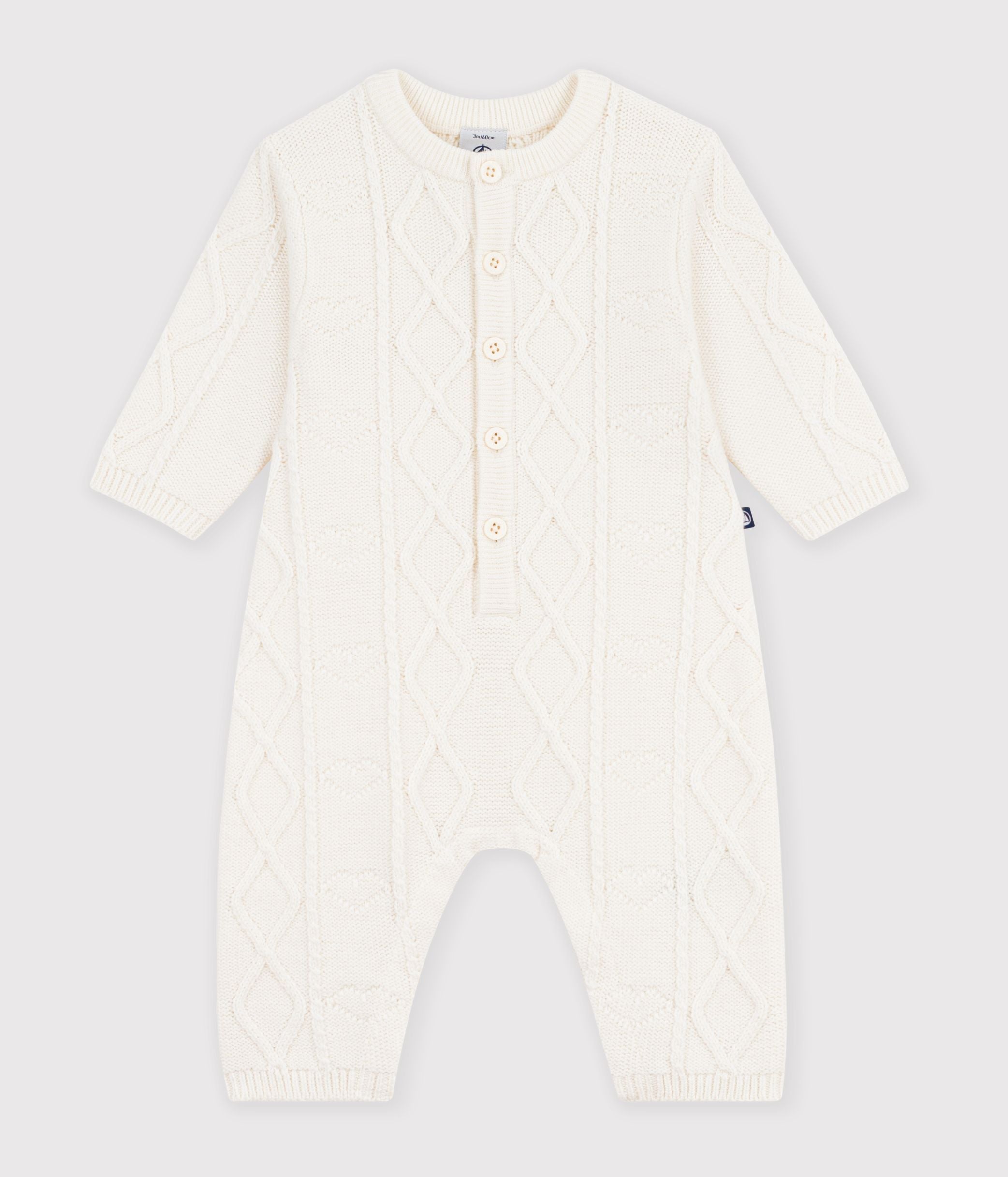 combinaison-bébé-en-tricot-laine-et-coton-uni