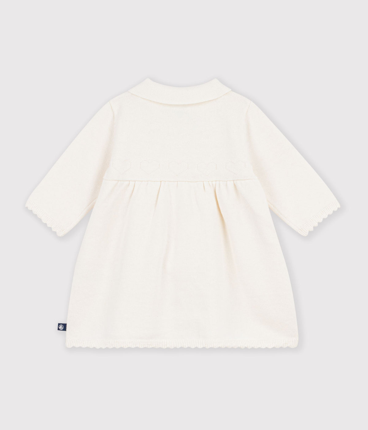 robe-bébé-à-col-en-tricot-uni