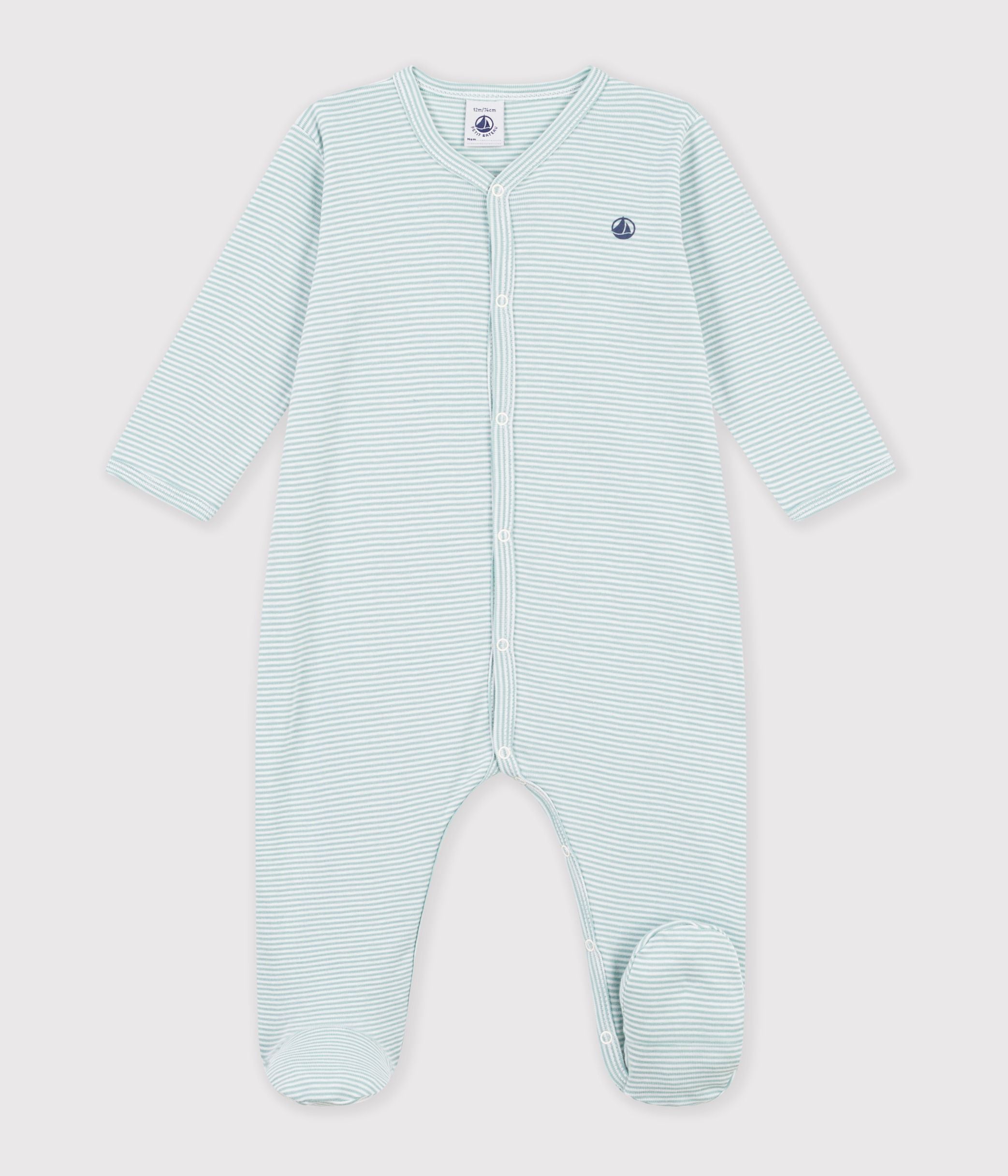 pyjama-bébé-en-coton-à-rayures-milleraies