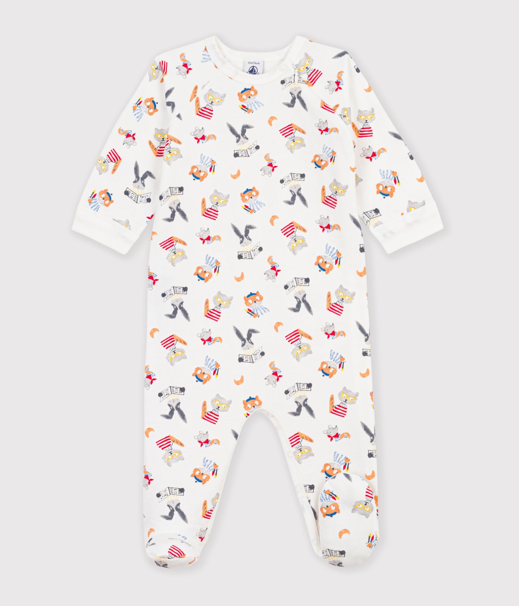 pyjama-bébé-en-molleton-imprimé-animaux