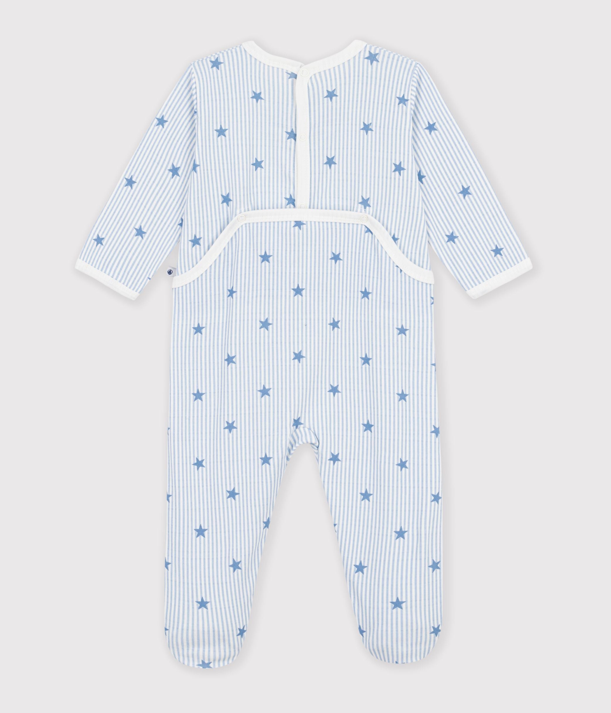 pyjama-bébé-en-molleton-ouverture-dos-imprimé-étoiles