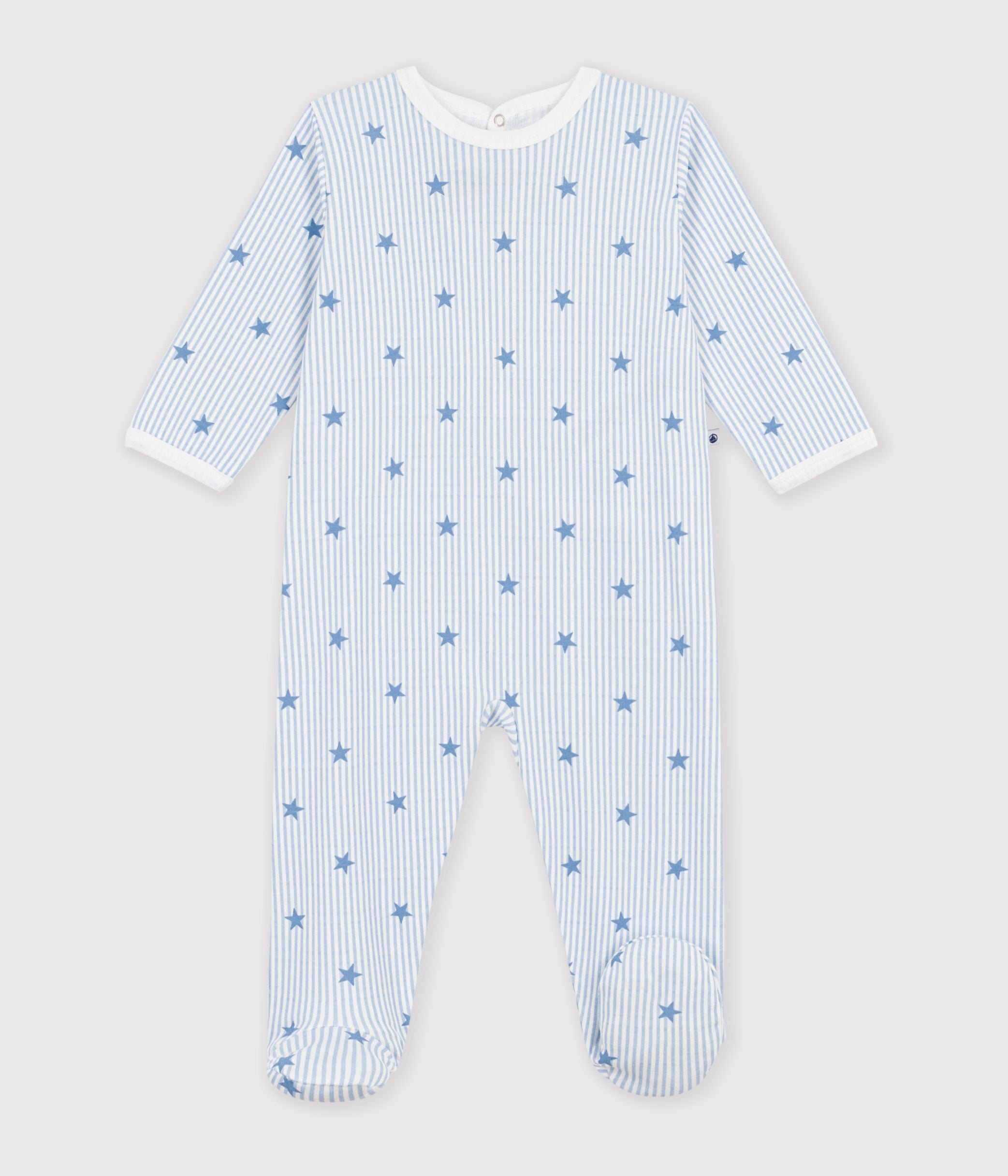 pyjama-bébé-en-molleton-ouverture-dos-imprimé-étoiles