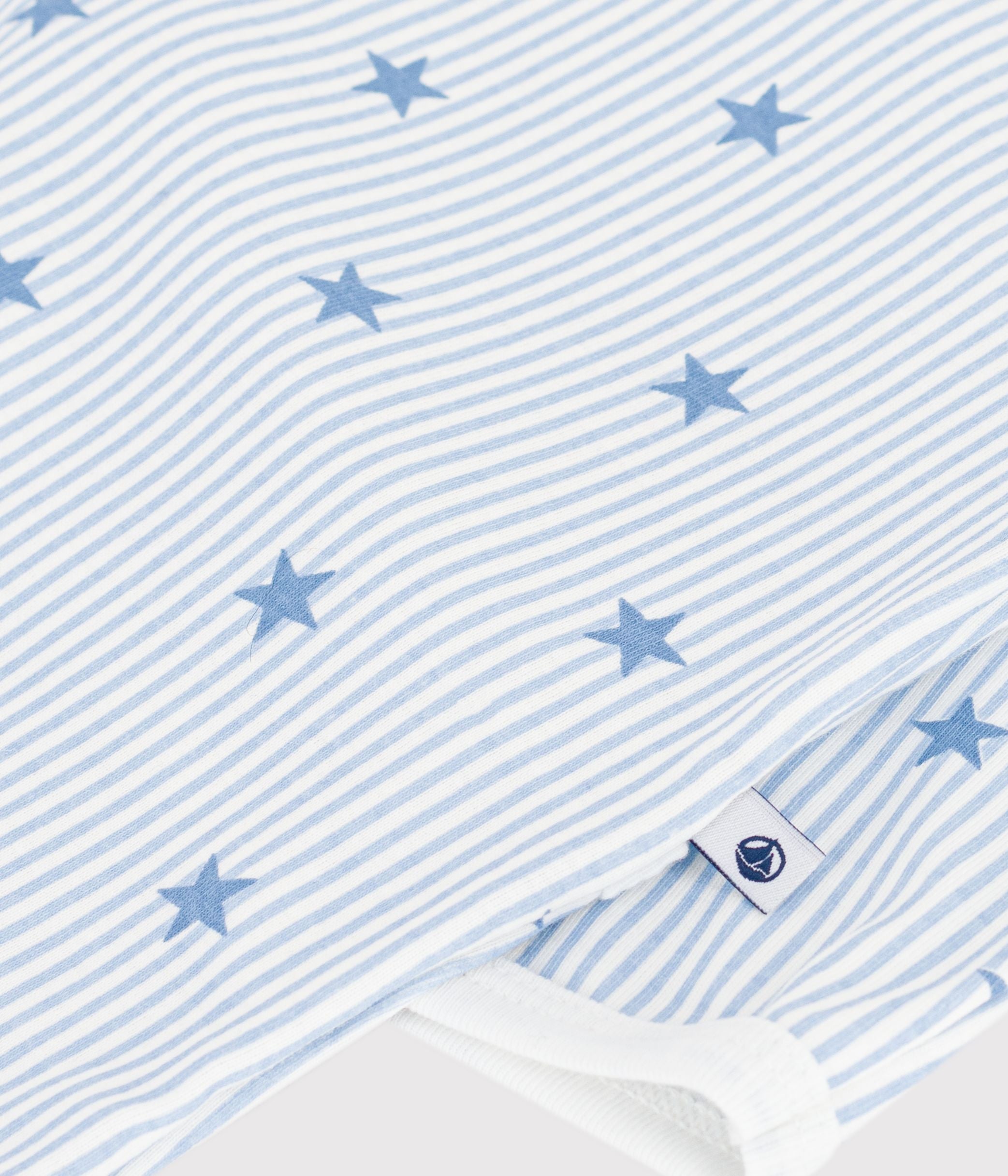 pyjama-bébé-en-molleton-ouverture-dos-imprimé-étoiles