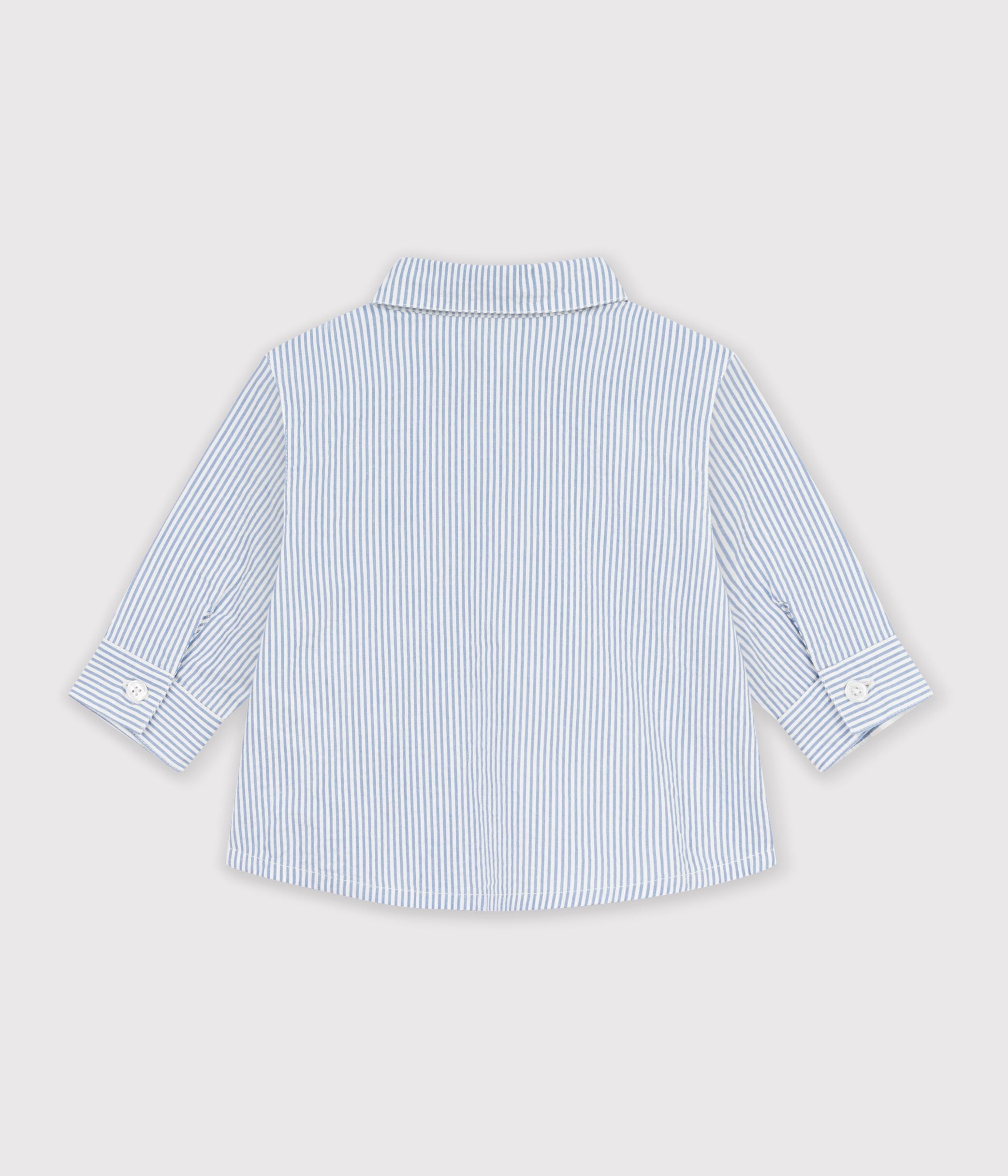chemise-bébé-en-coton-à-manches-longues-à-rayures