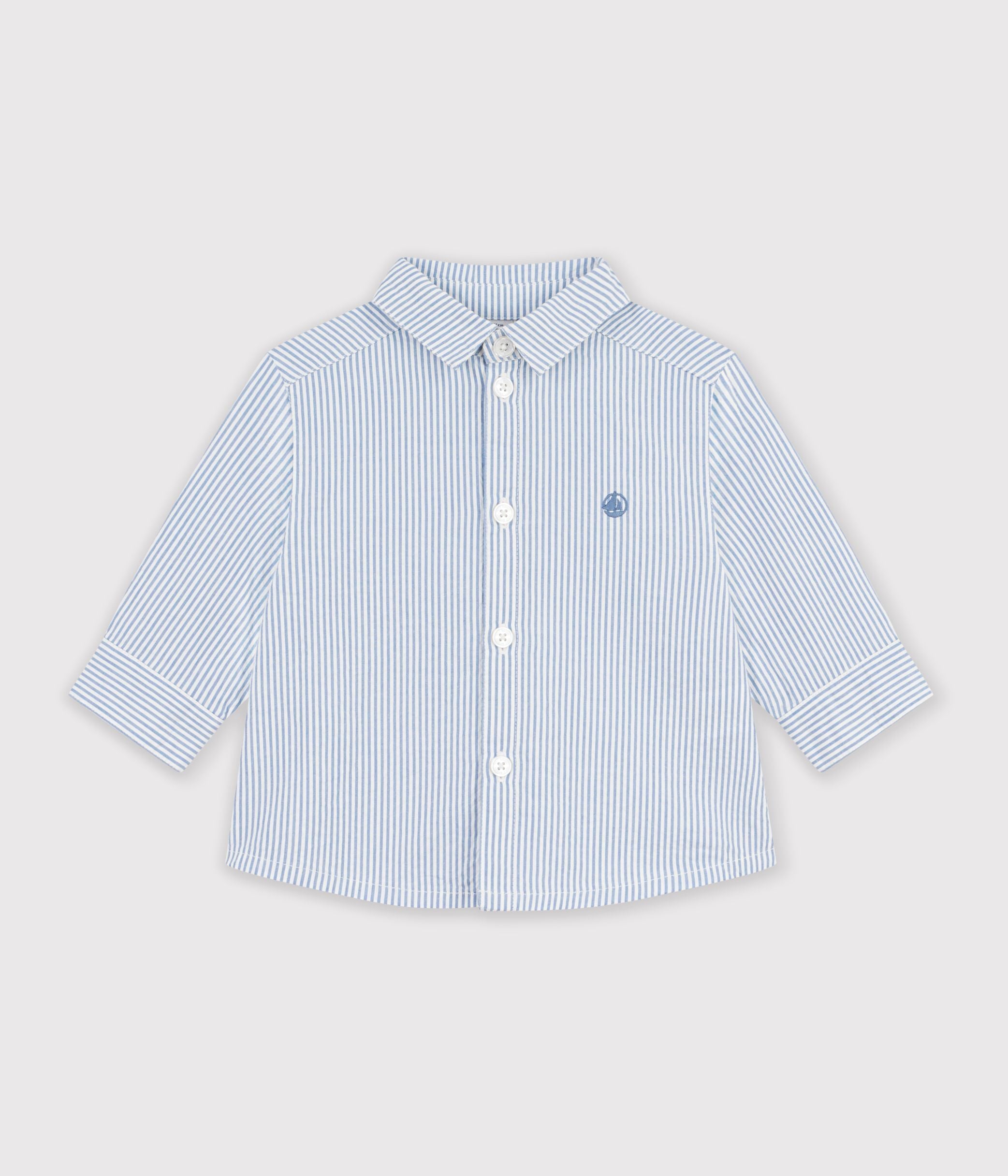 chemise-bébé-en-coton-à-manches-longues-à-rayures
